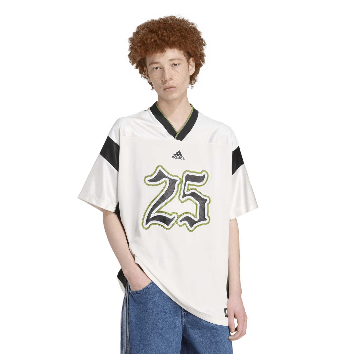 adidas Football Jersey - Men's - Clown White/Black