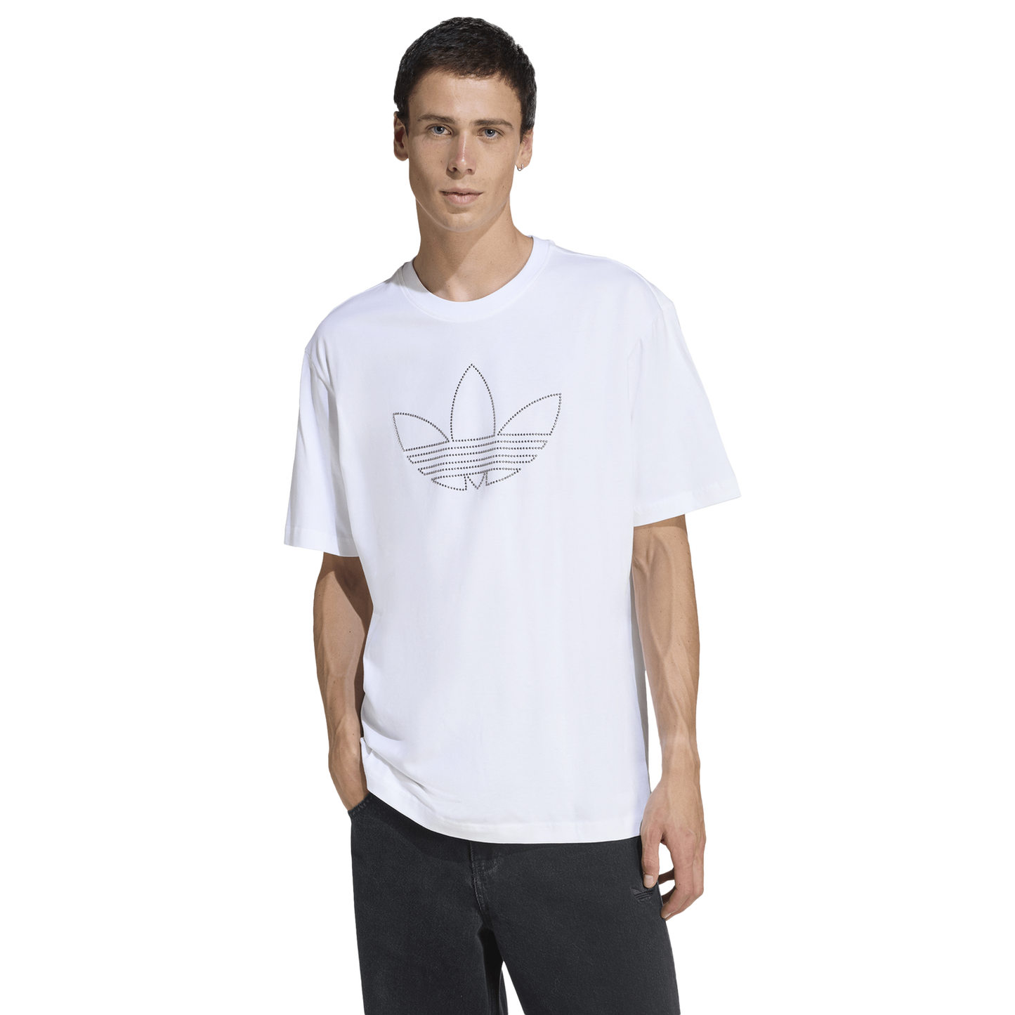 adidas Studded T-Shirt - Men's - Silver/White