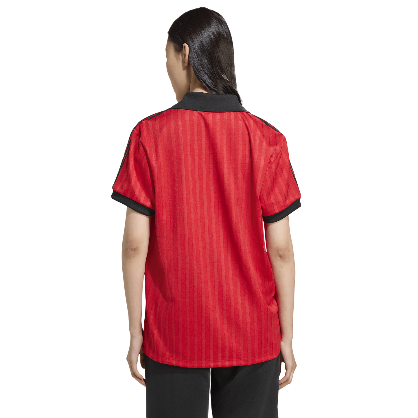 adidas Football Polo Tee - Women's - Black/Better Scarlet