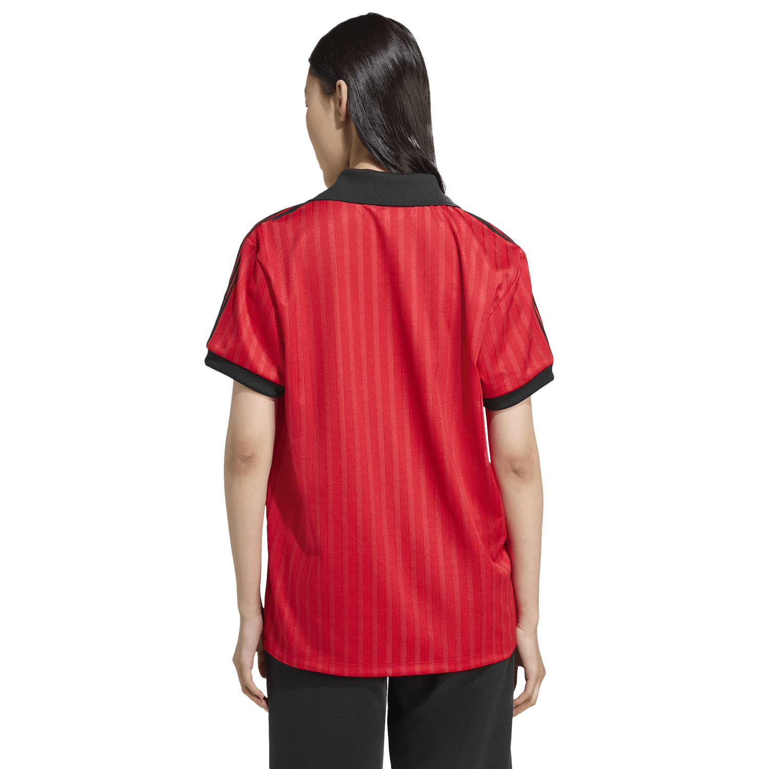 adidas Football Polo Tee - Women's - Black/Better Scarlet