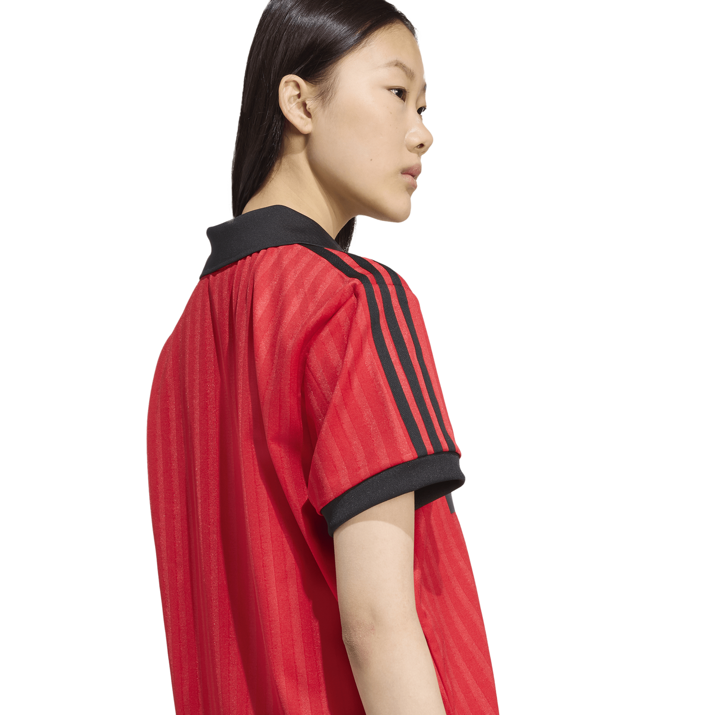 adidas Football Polo Tee - Women's - Black/Better Scarlet