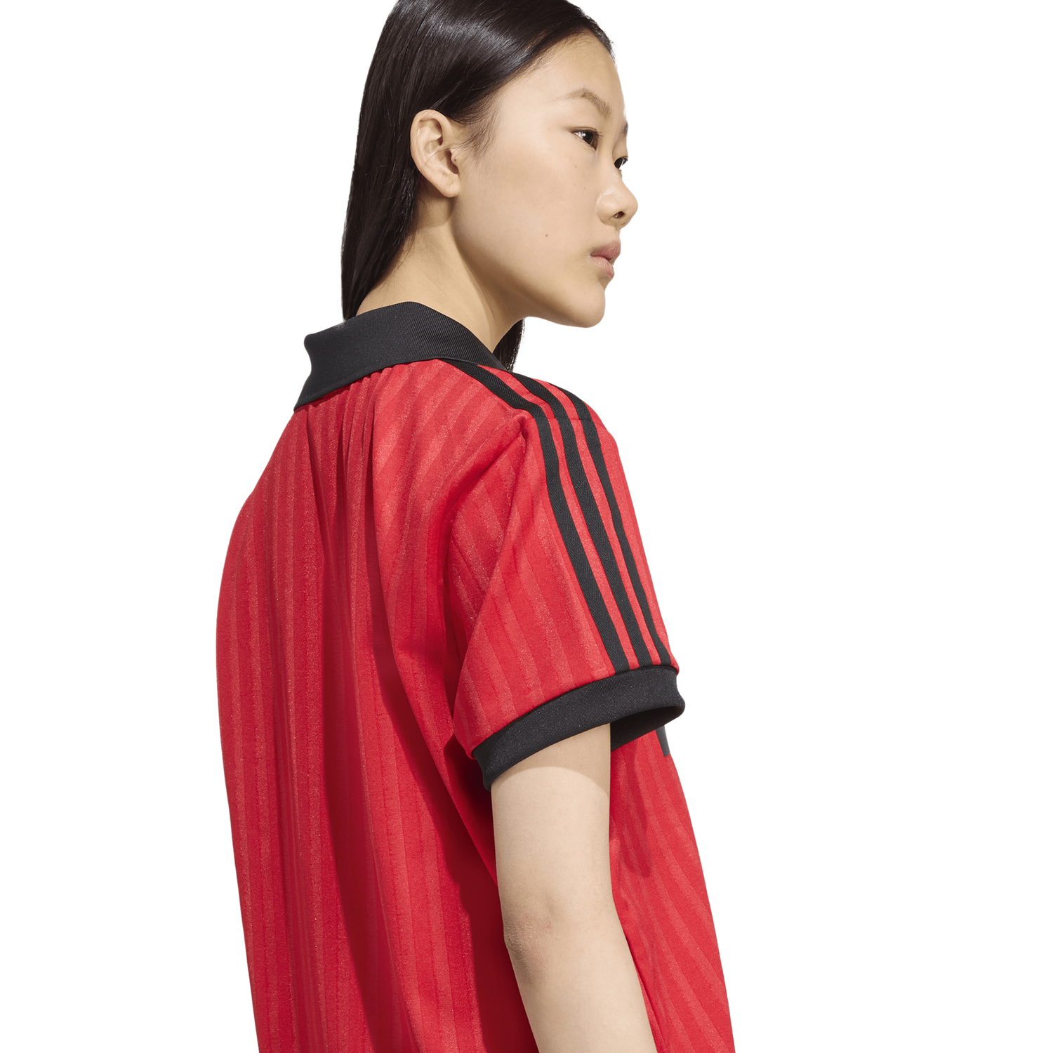 adidas Football Polo Tee - Women's - Black/Better Scarlet