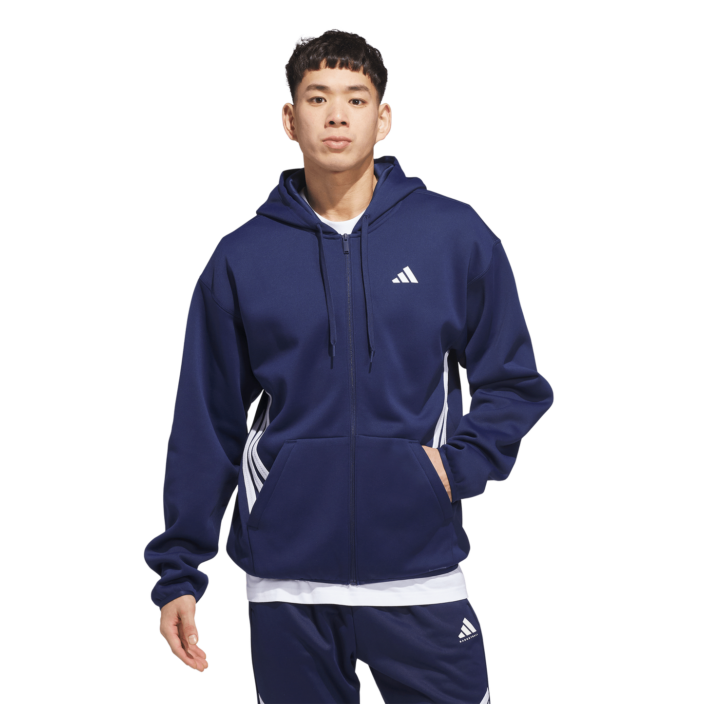 adidas Crazy Warm Full-Zip Hoodie - Men's - Team Navy Blue/White