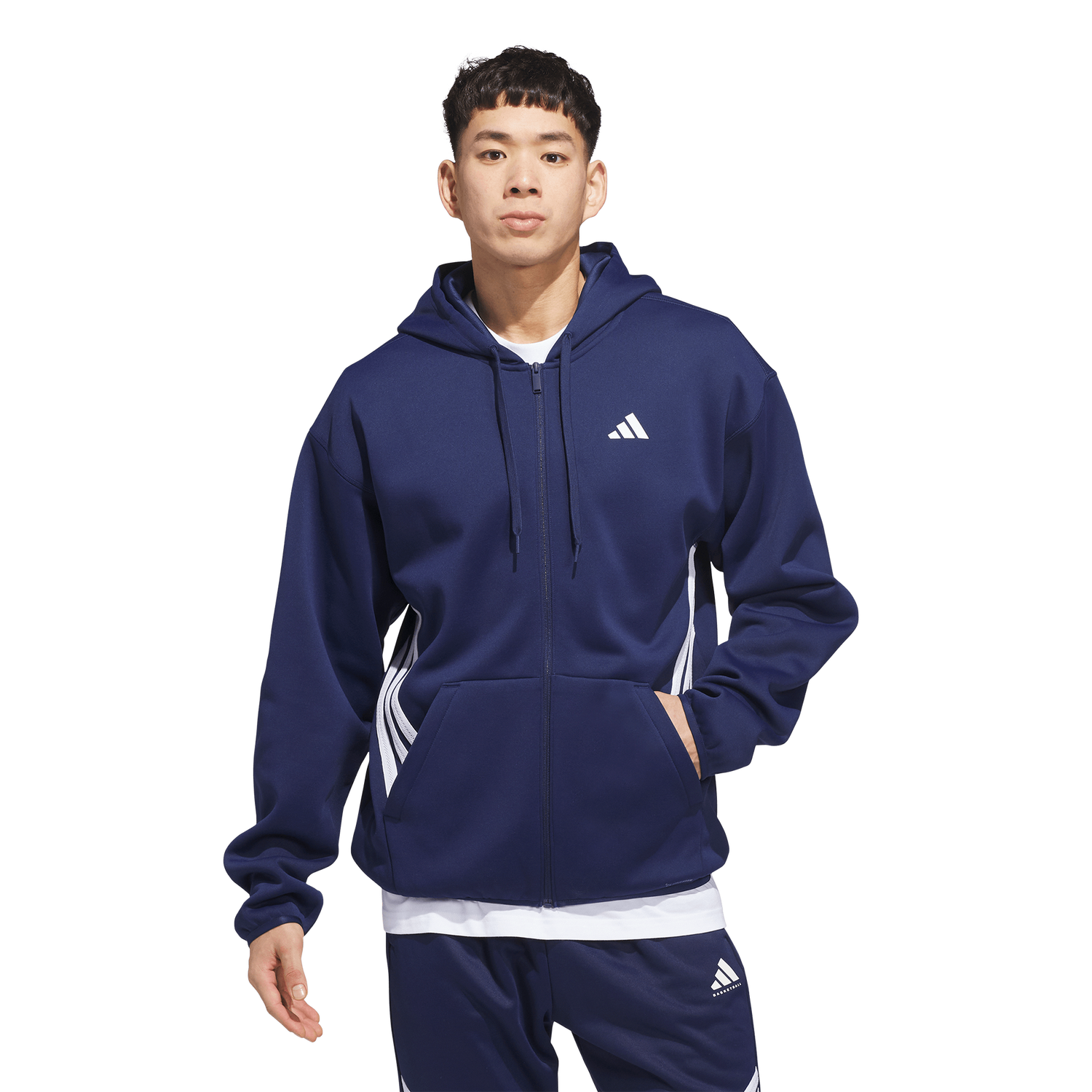adidas Crazy Warm Full-Zip Hoodie - Men's - Team Navy Blue/White