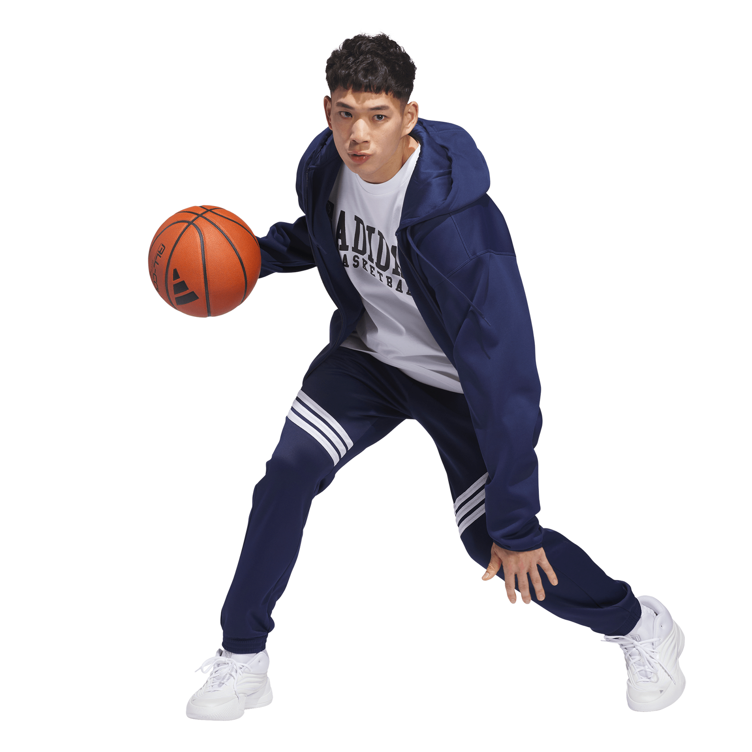 adidas Crazy Warm Full-Zip Hoodie - Men's - Team Navy Blue/White