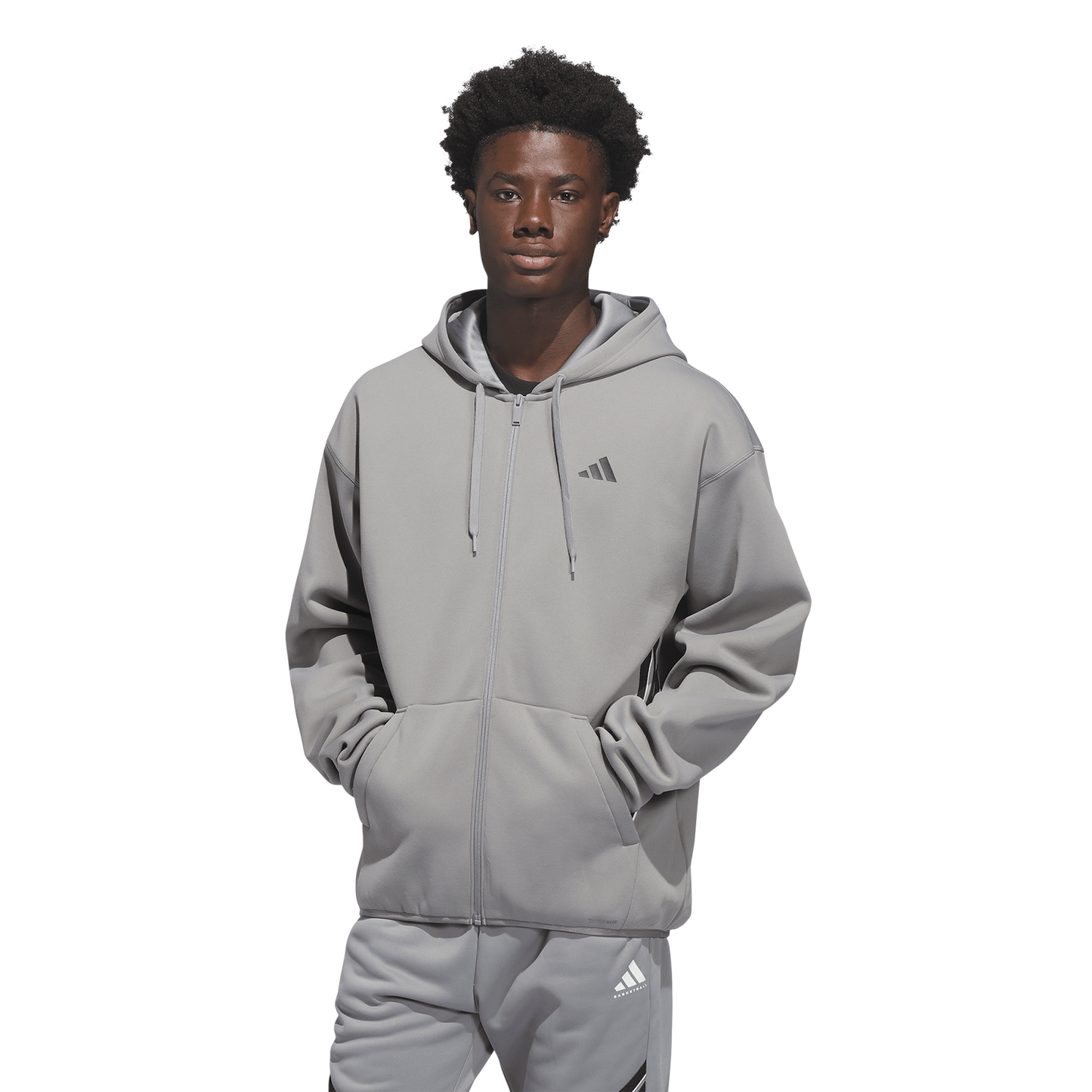 adidas Crazy Warm Full-Zip Hoodie - Men's - Grey/Black