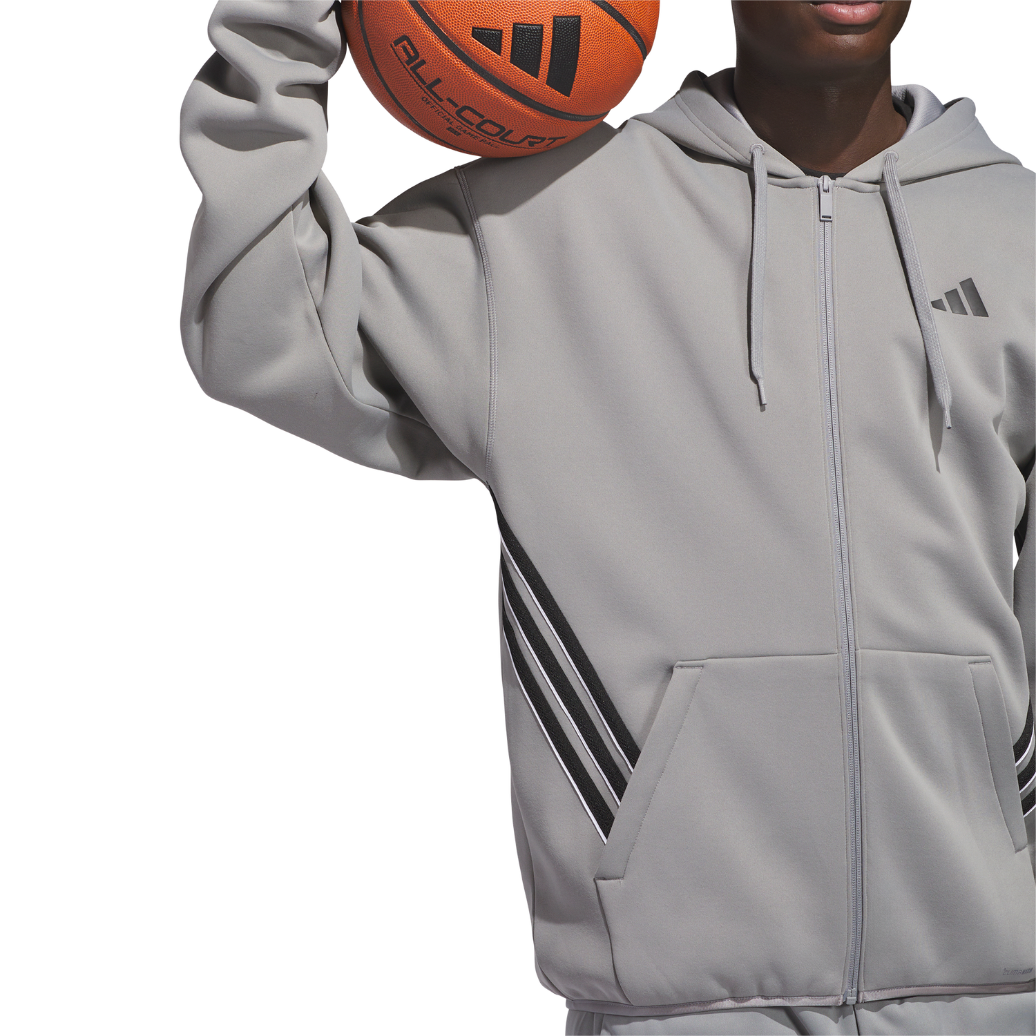 adidas Crazy Warm Full-Zip Hoodie - Men's - Grey/Black