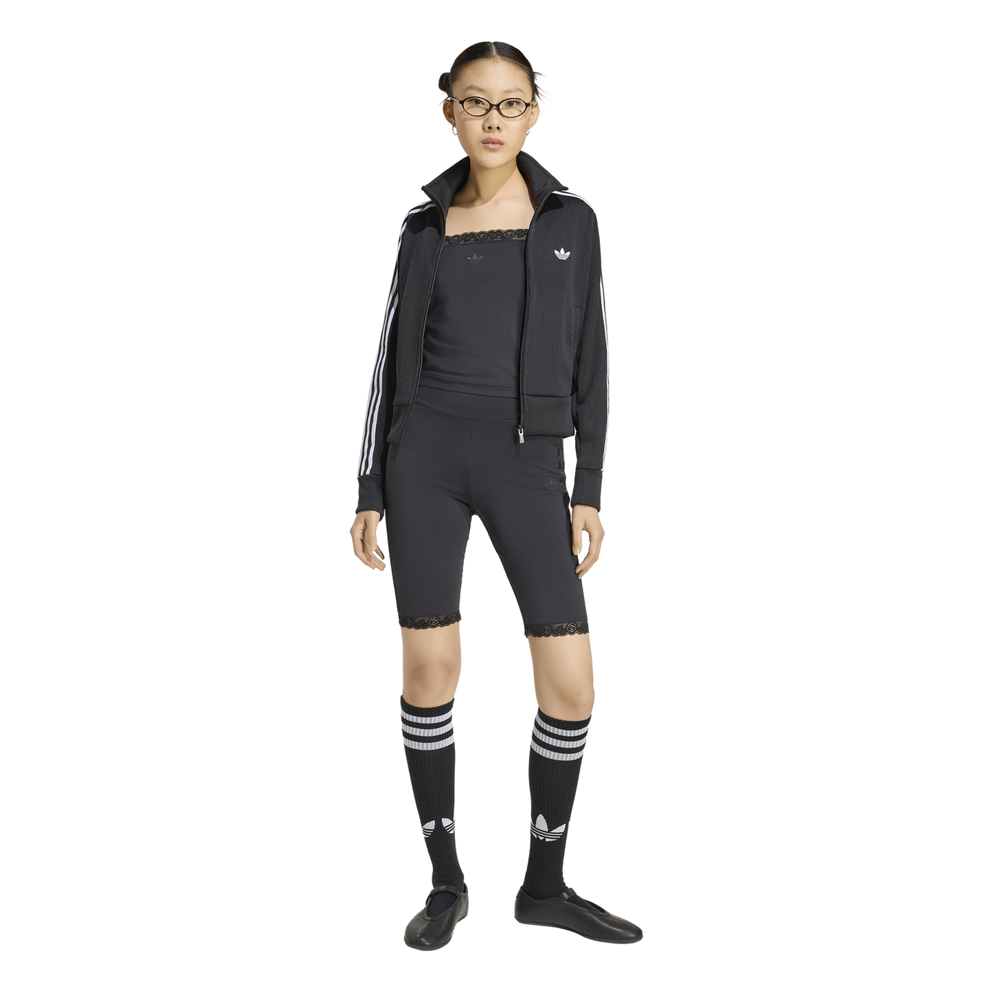 adidas Lace Top - Women's - Black/Black
