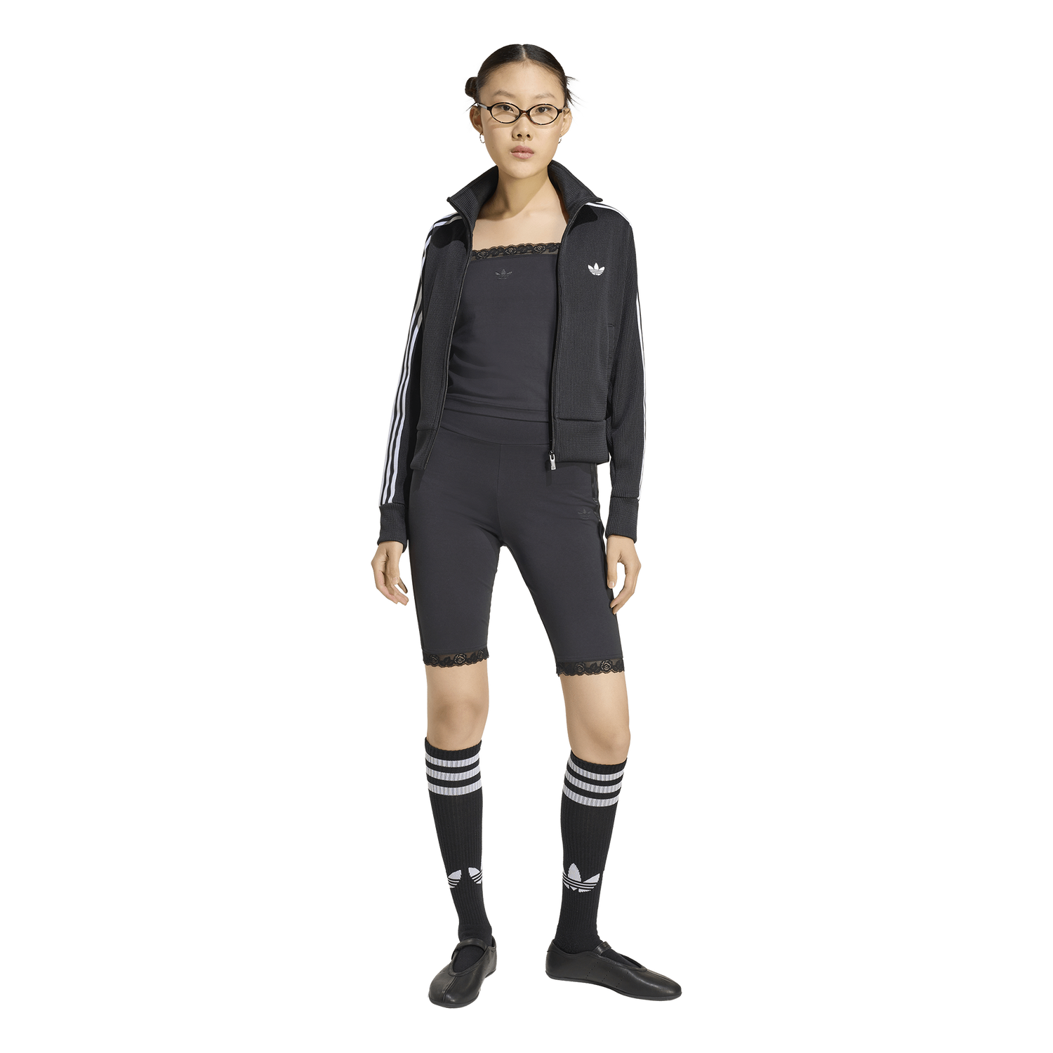 adidas Lace Top - Women's - Black/Black