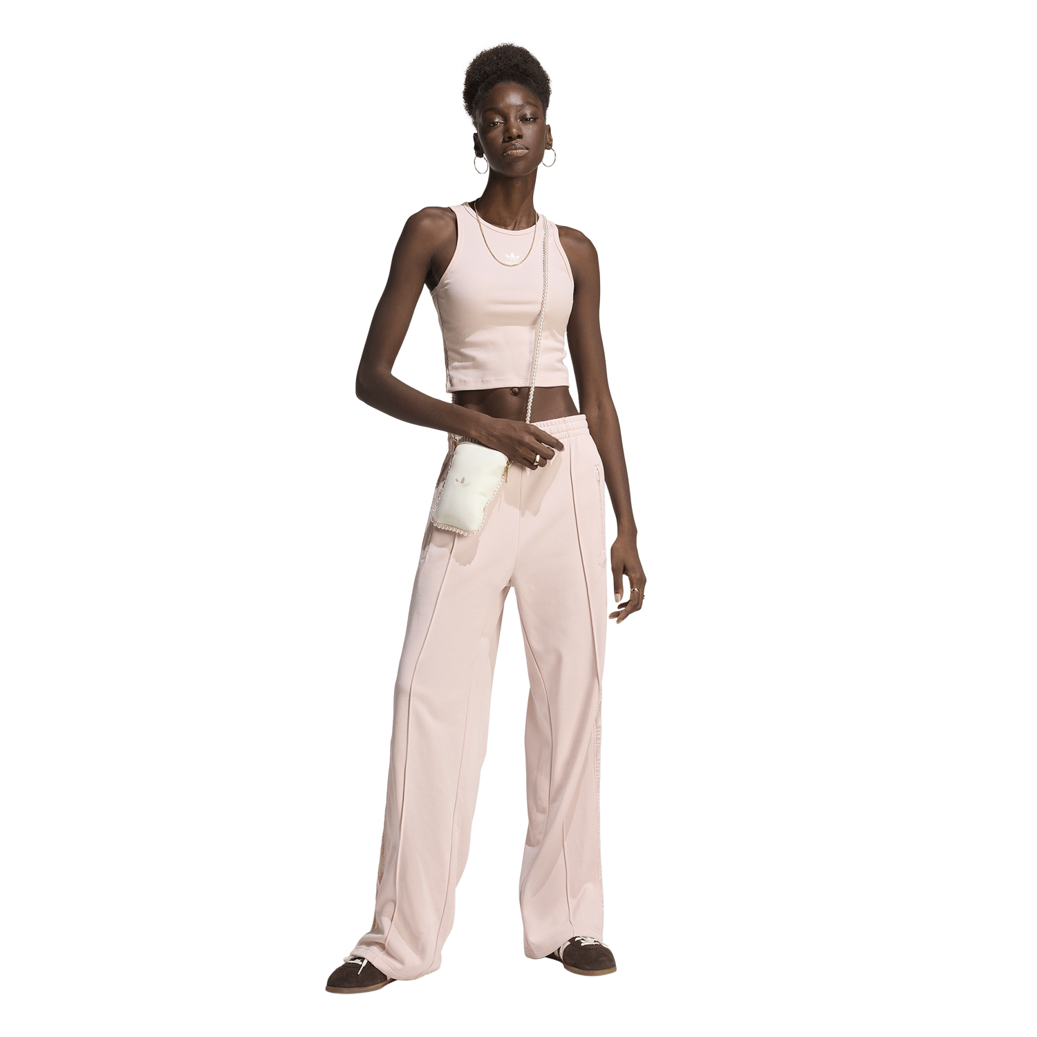 adidas Firebird Lace Track Pants - Women's - Sandy Pink/Brown