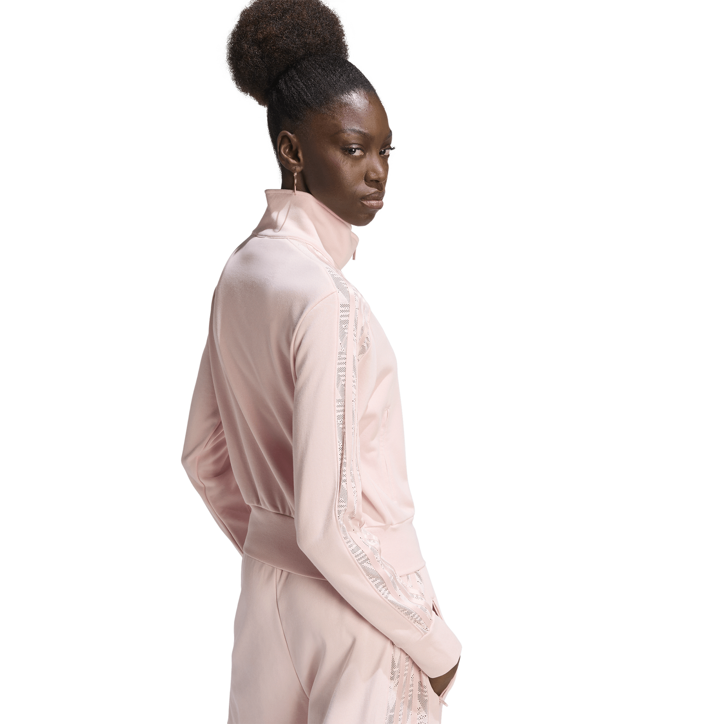 adidas Firebird Lace Track Top - Women's - Brown/Sandy Pink