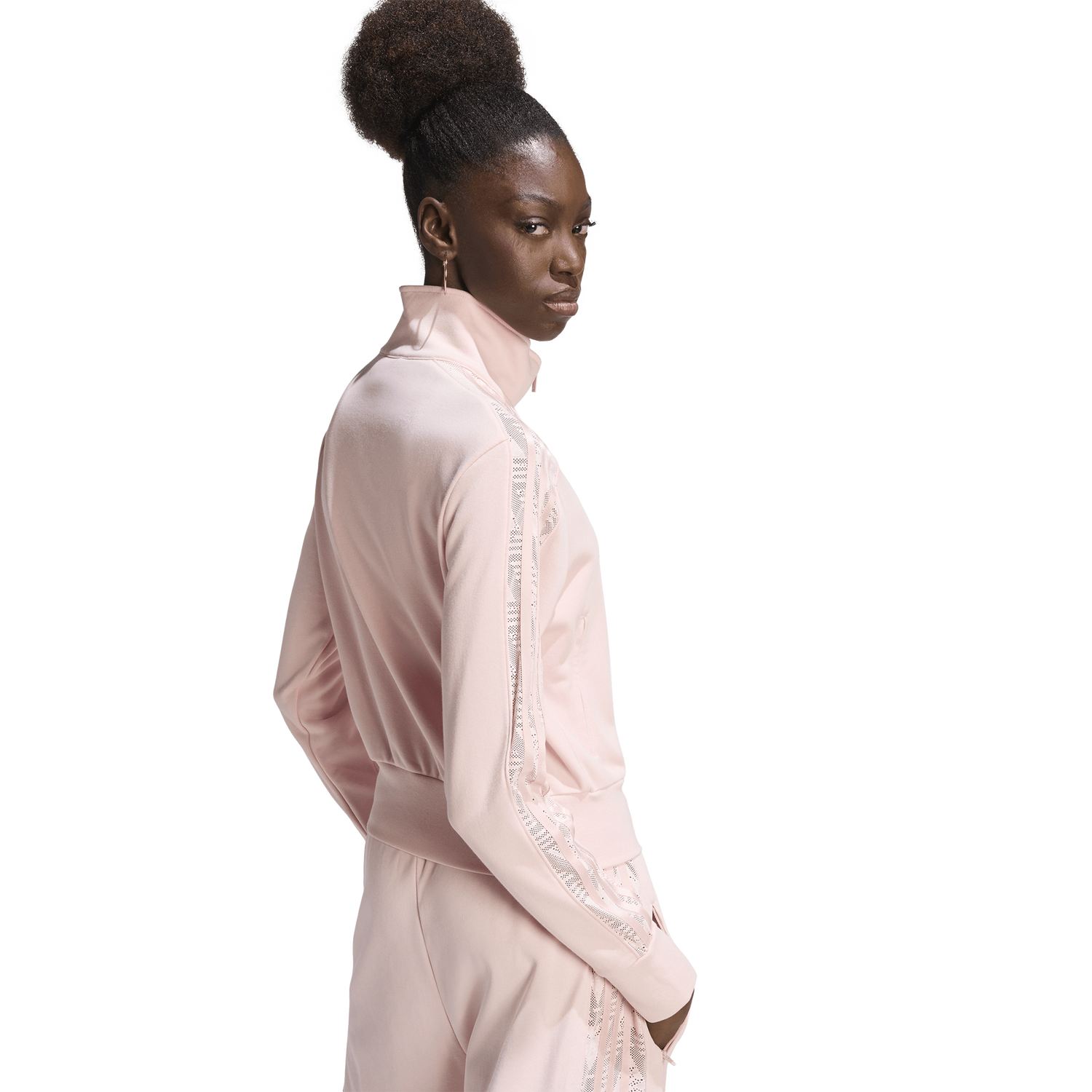 adidas Firebird Lace Track Top - Women's - Brown/Sandy Pink