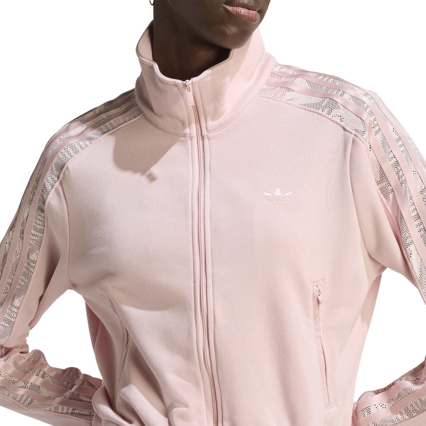 adidas Firebird Lace Track Top - Women's - Brown/Sandy Pink