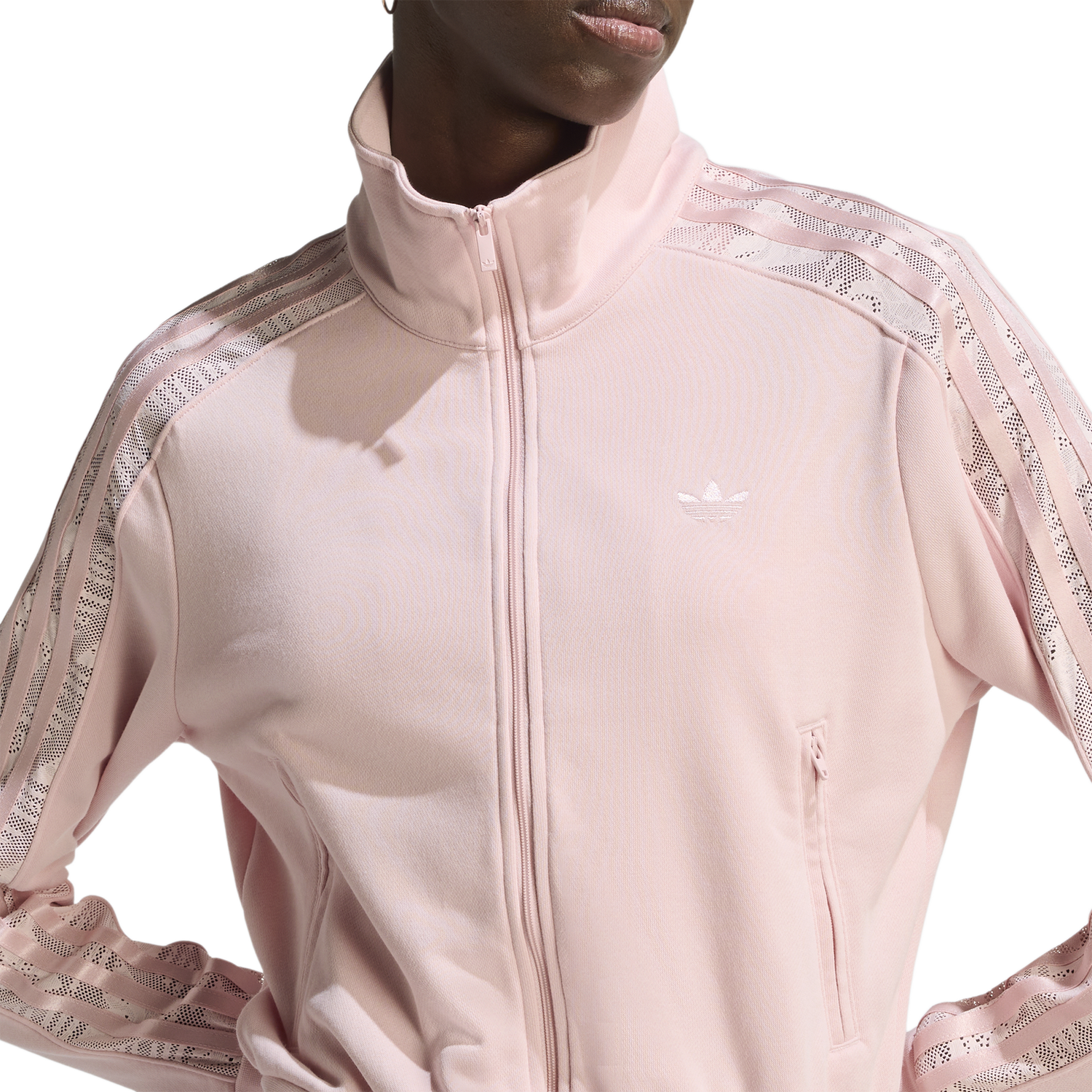 adidas Firebird Lace Track Top - Women's - Brown/Sandy Pink