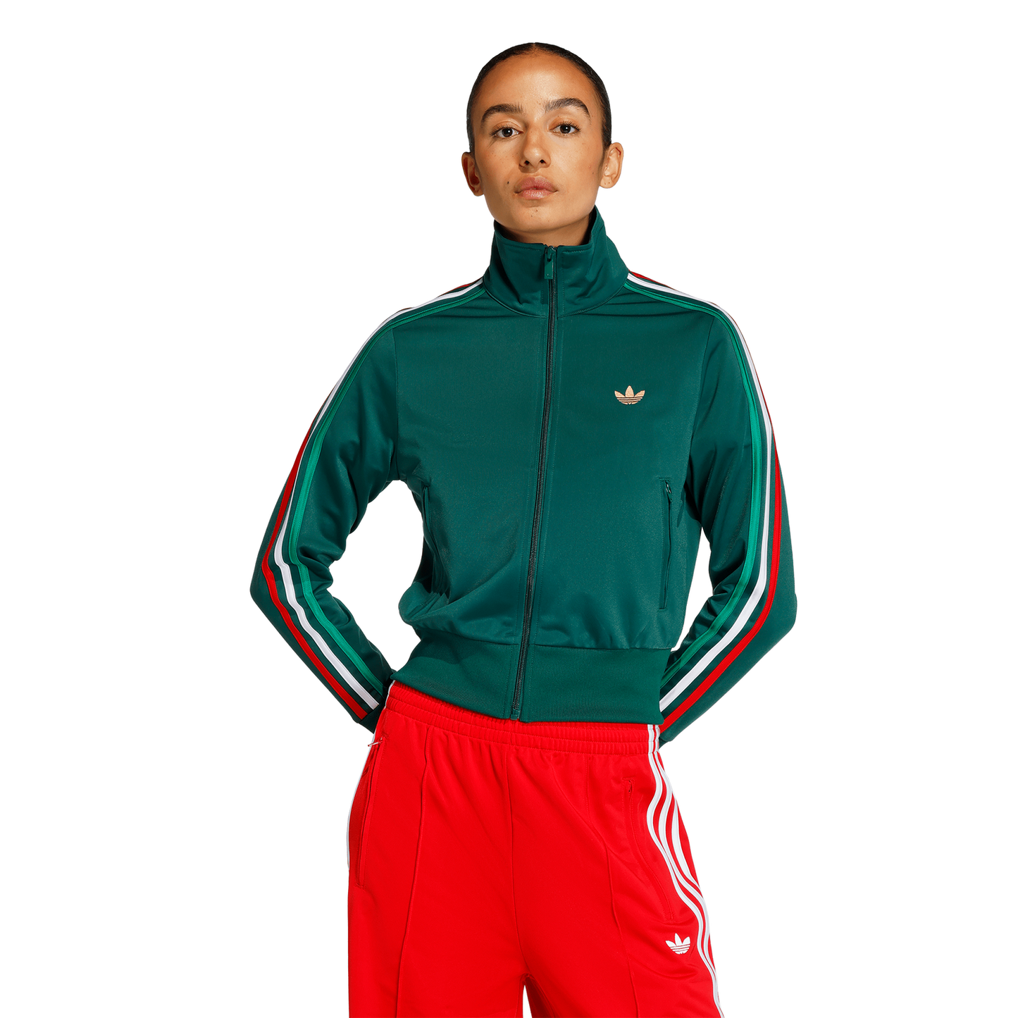 adidas Originals Firebird Classic Track Top - Women's - Bold Green/Team Dark Green/White