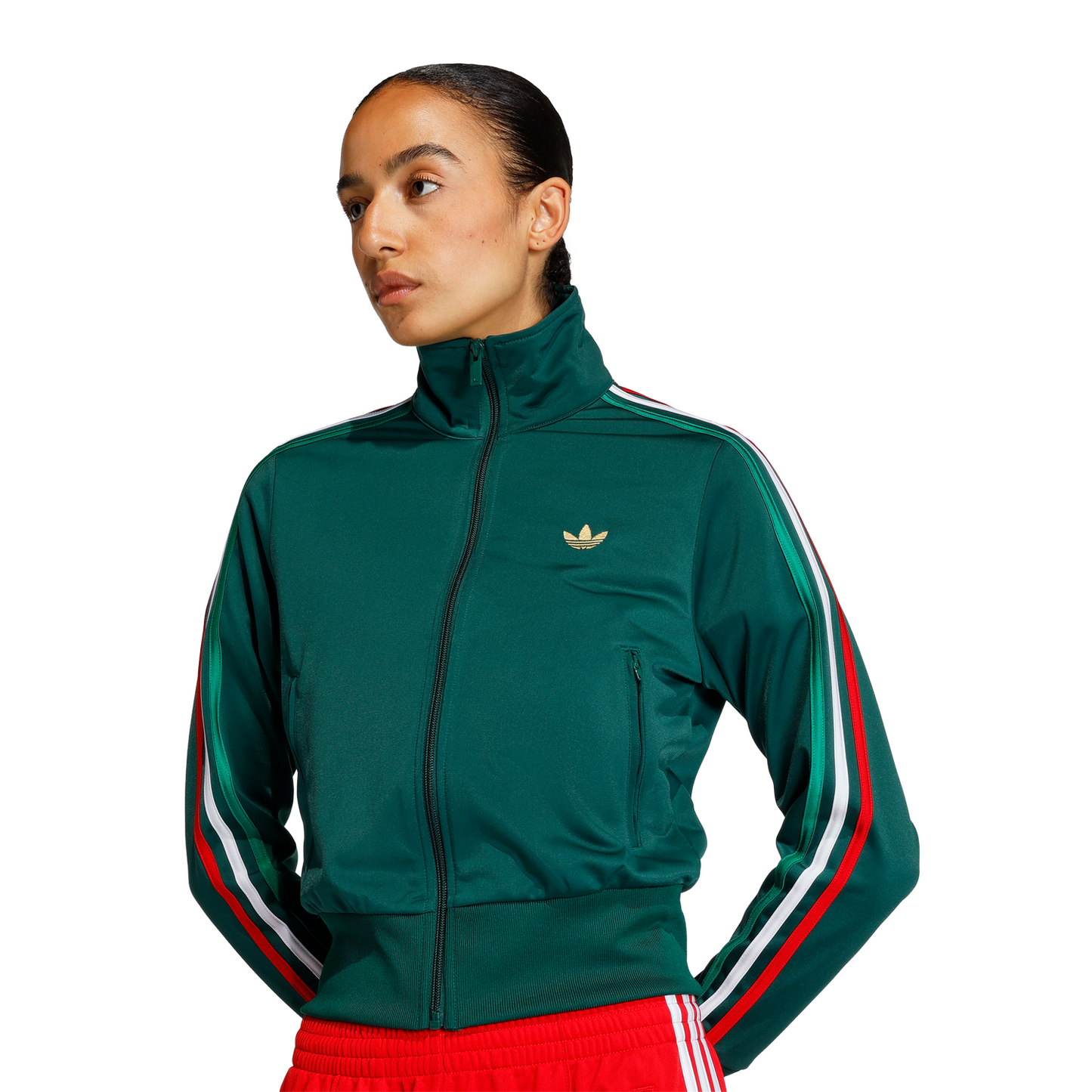 adidas Originals Firebird Classic Track Top - Women's - Bold Green/Team Dark Green/White