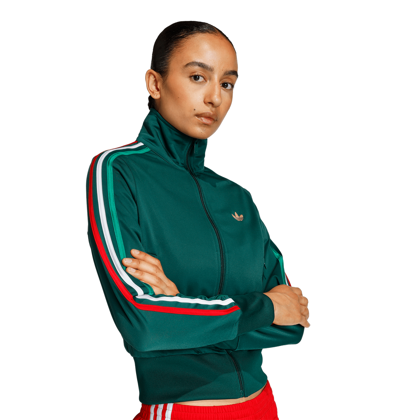 adidas Originals Firebird Classic Track Top - Women's - Bold Green/Team Dark Green/White