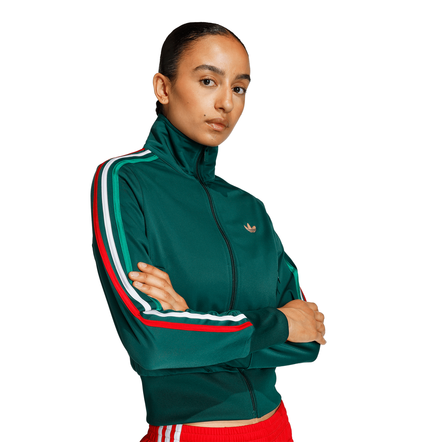 adidas Originals Firebird Classic Track Top - Women's - Bold Green/Team Dark Green/White