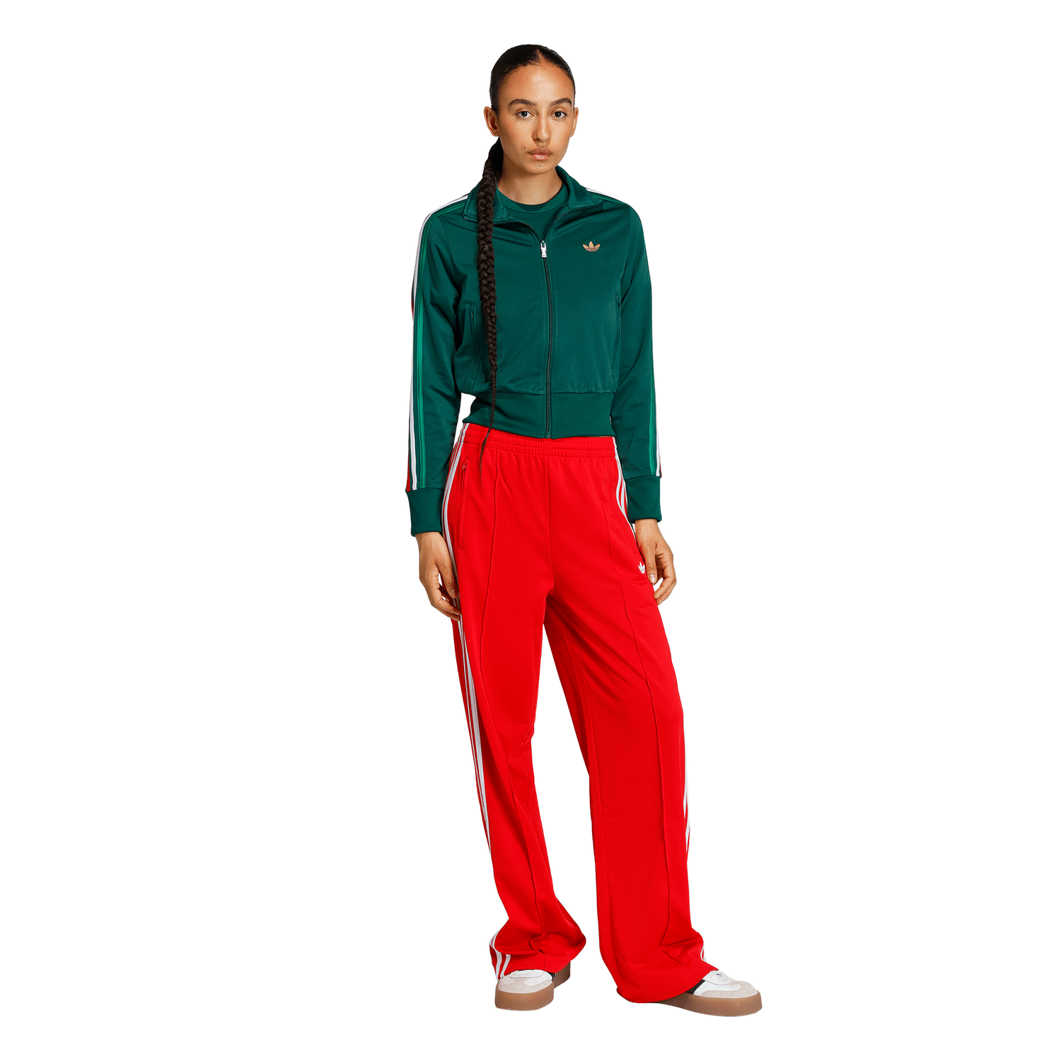 adidas Originals Firebird Classic Track Top - Women's - Bold Green/Team Dark Green/White