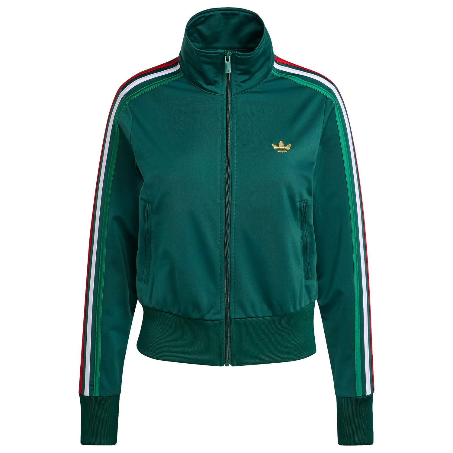 adidas Originals Firebird Classic Track Top - Women's - Bold Green/Team Dark Green/White