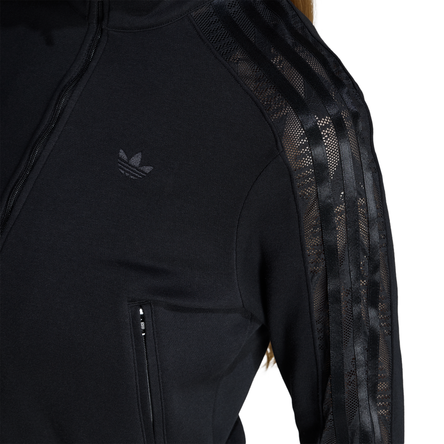 adidas Firebird Lace Track Top - Women's - Black/Black