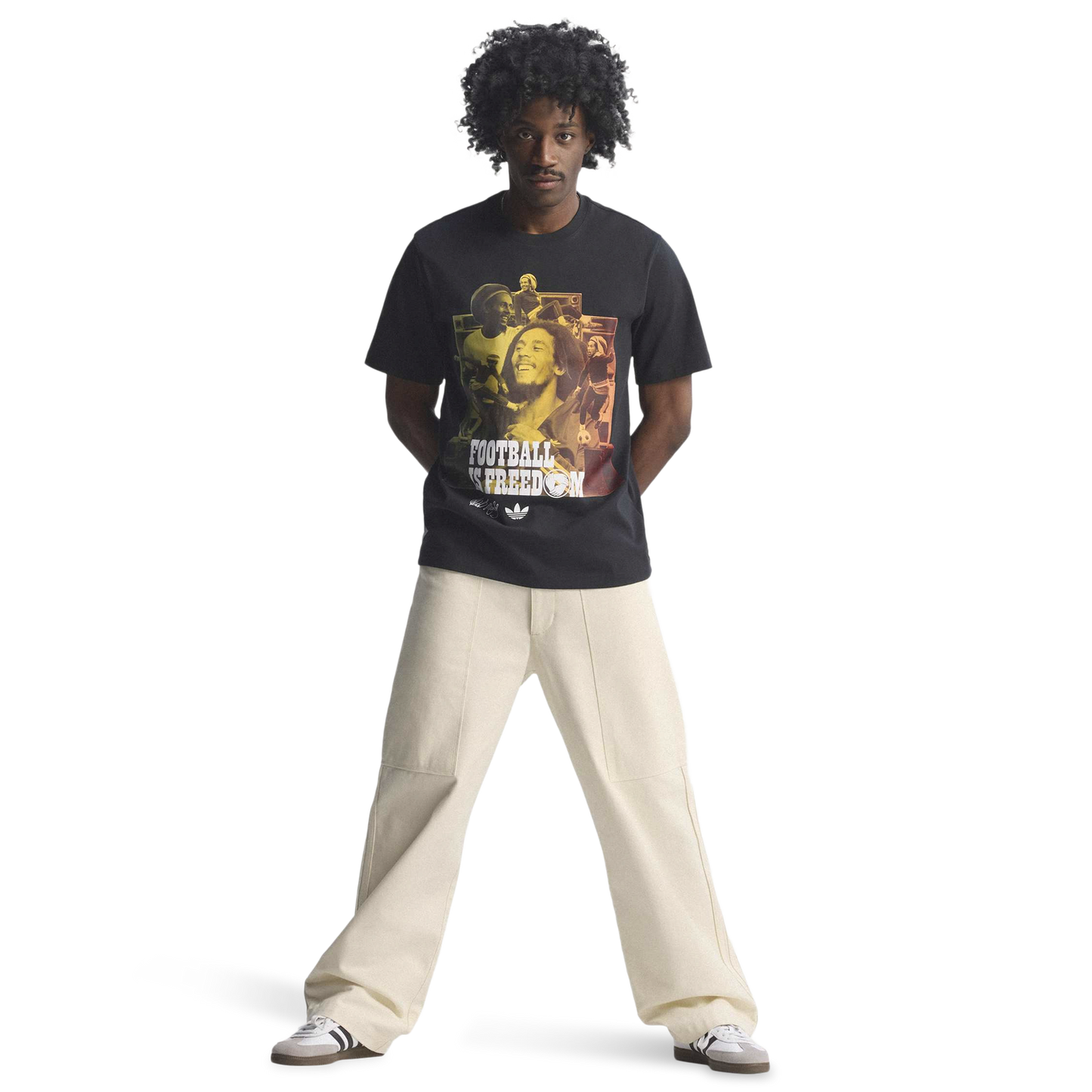adidas Jamaica Bob OG 1 T-Shirt - Men's - Black