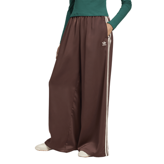 adidas Originals adicolor Satin Wide Leg Track Pants - Women's - Cream White/Auburn