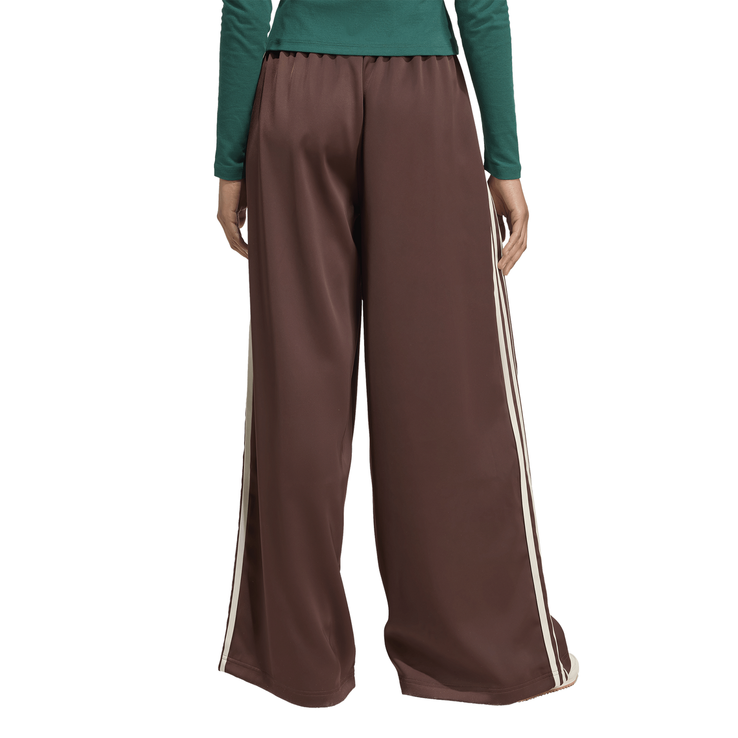 adidas Originals adicolor Satin Wide Leg Track Pants - Women's - Cream White/Auburn