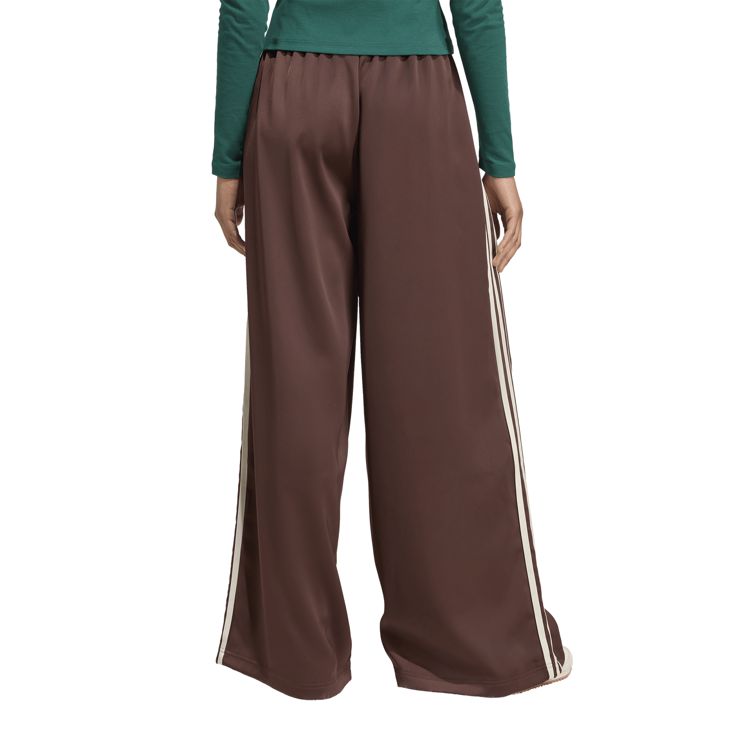 adidas Originals adicolor Satin Wide Leg Track Pants - Women's - Cream White/Auburn