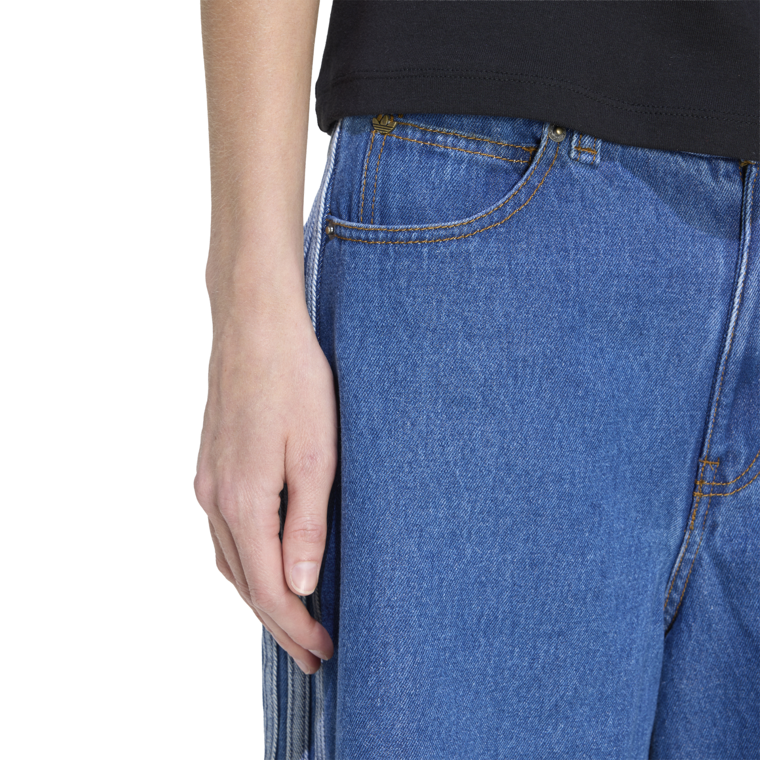 adidas Firebird Jort - Women's - Vintage Denim/White