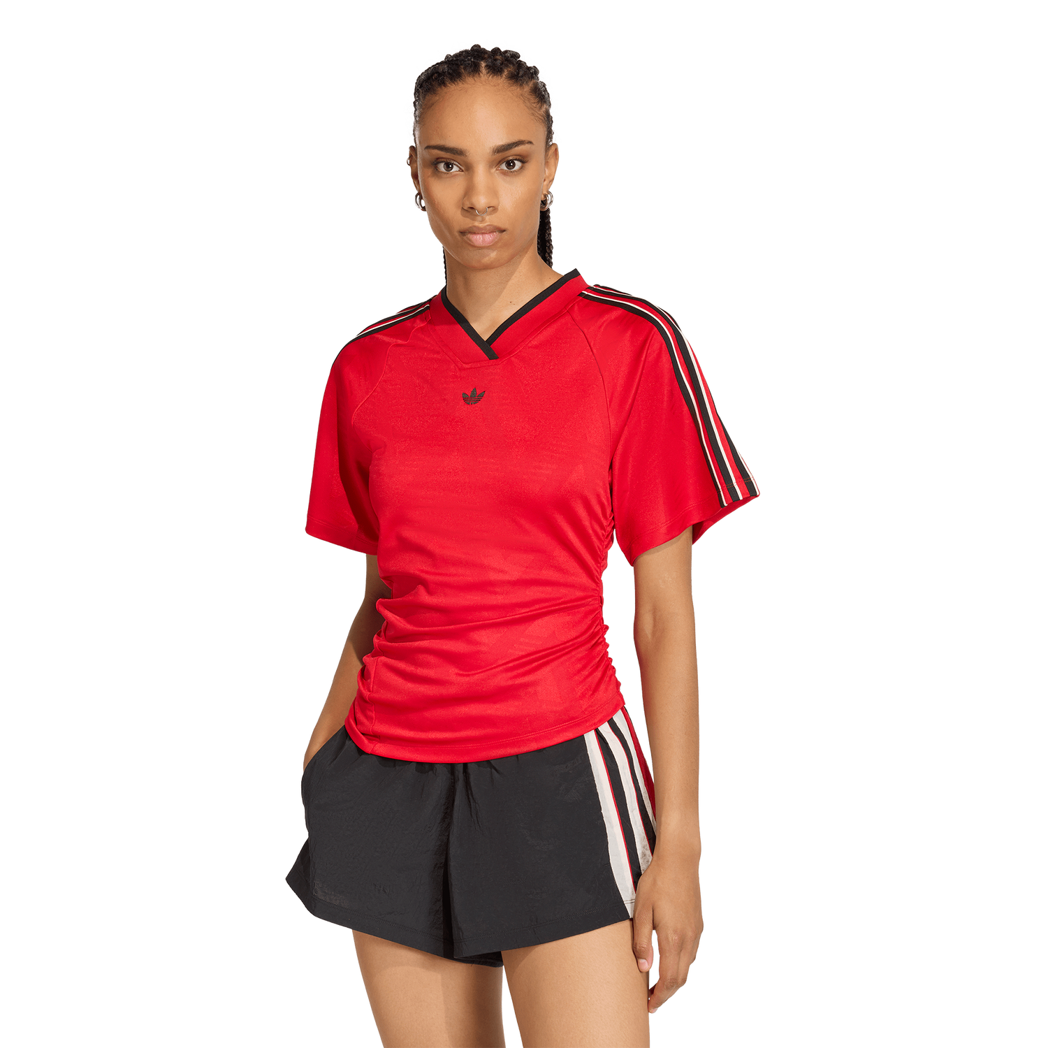 adidas Rouched Foot J - Women's - White/Better Scarlet