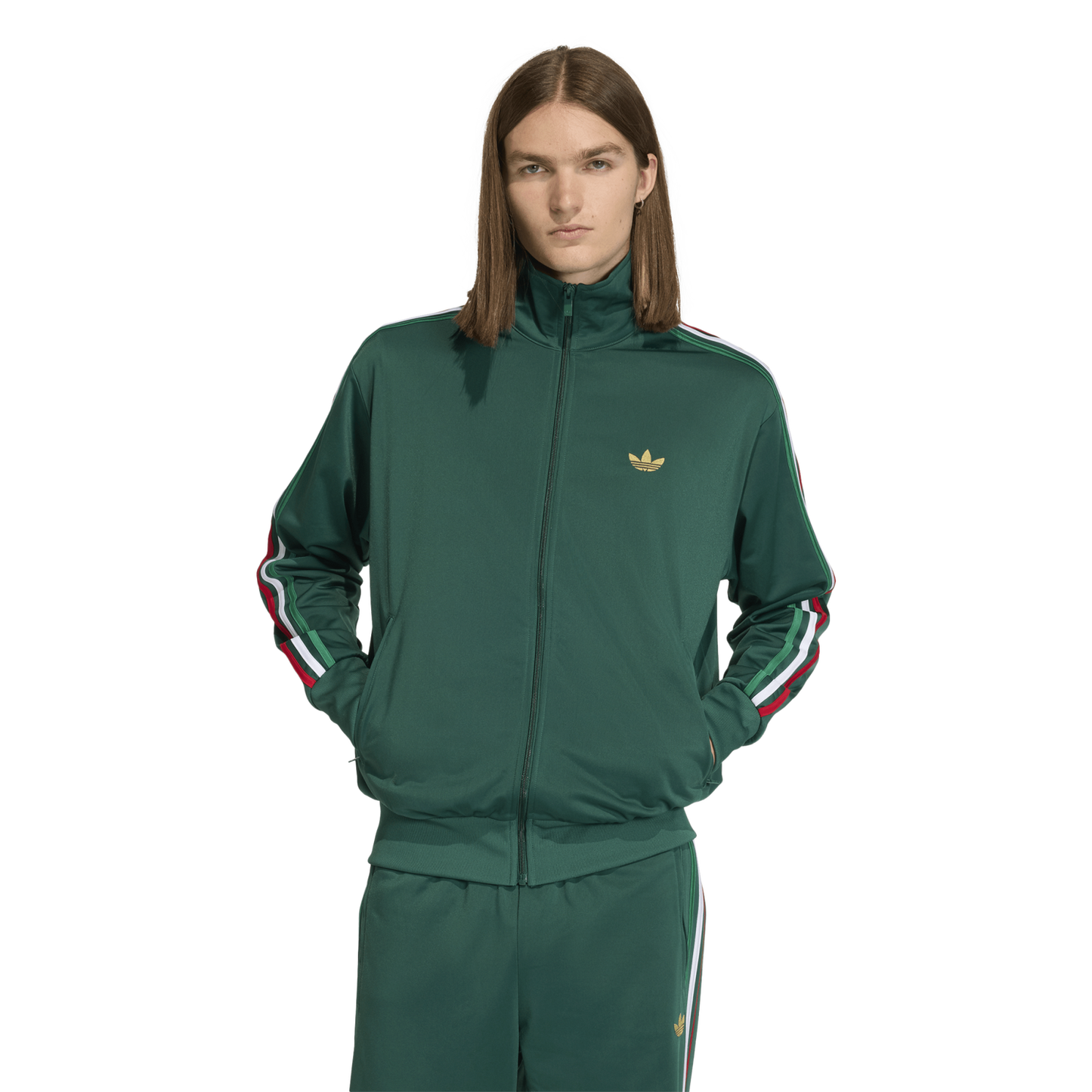 adidas Nations Firebird Track Top - Men's - Green/Red