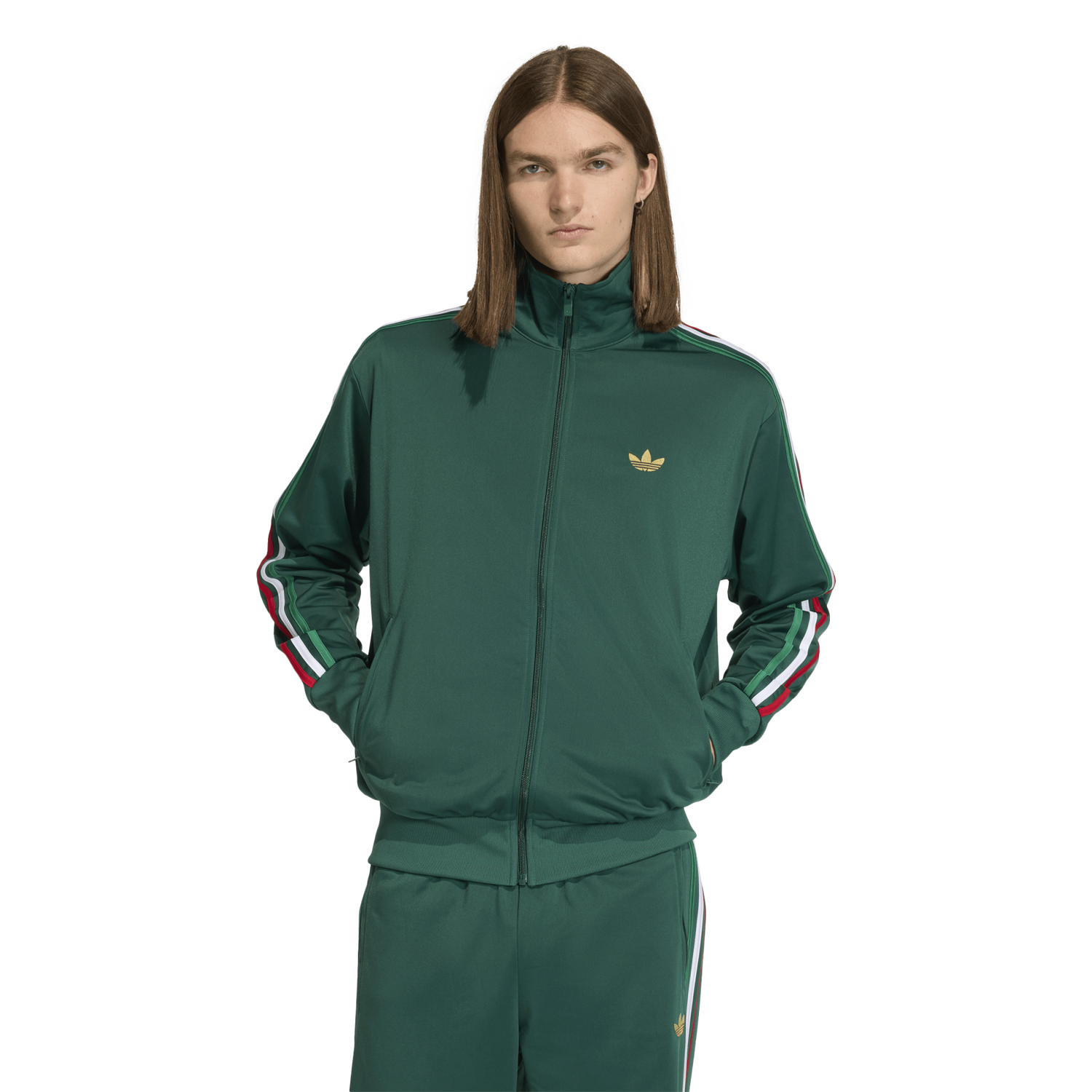 adidas Nations Firebird Track Top - Men's - Green/Red
