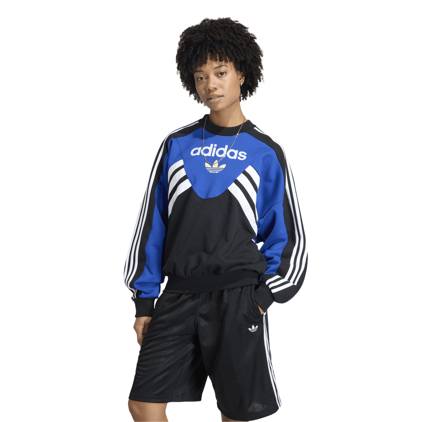 adidas Argentina Cutline Crew Sweater - Women's - Blue/White