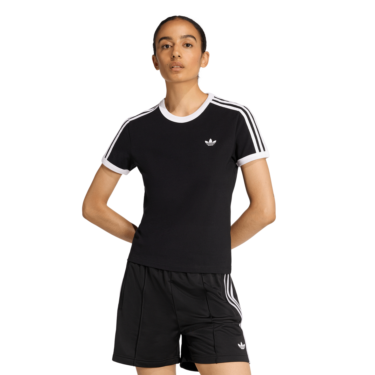 adidas Originals 3-Stripes Slim T-Shirt - Women's - White/Black