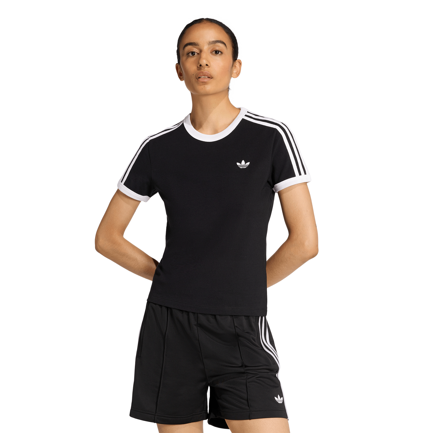adidas Originals 3-Stripes Slim T-Shirt - Women's - White/Black