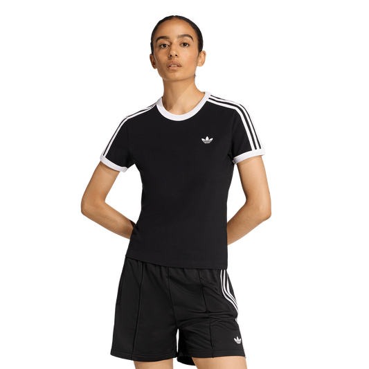 adidas Originals 3-Stripes Slim T-Shirt - Women's - White/Black
