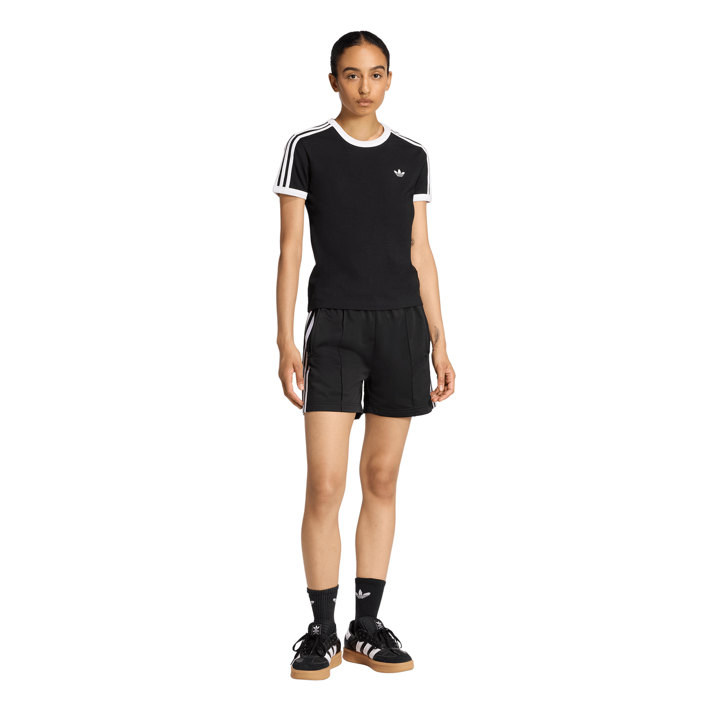 adidas Originals 3-Stripes Slim T-Shirt - Women's - White/Black