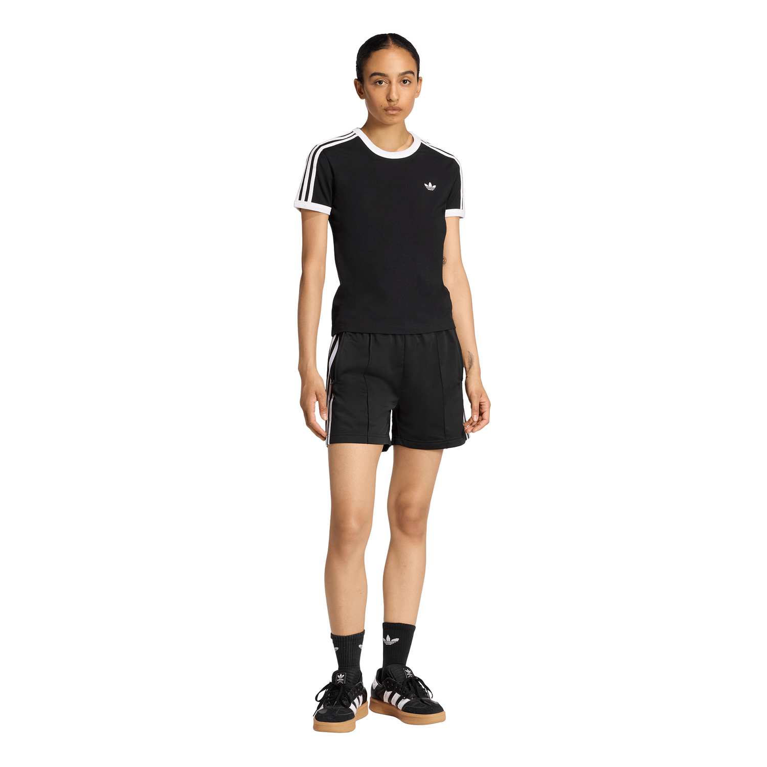 adidas Originals 3-Stripes Slim T-Shirt - Women's - White/Black