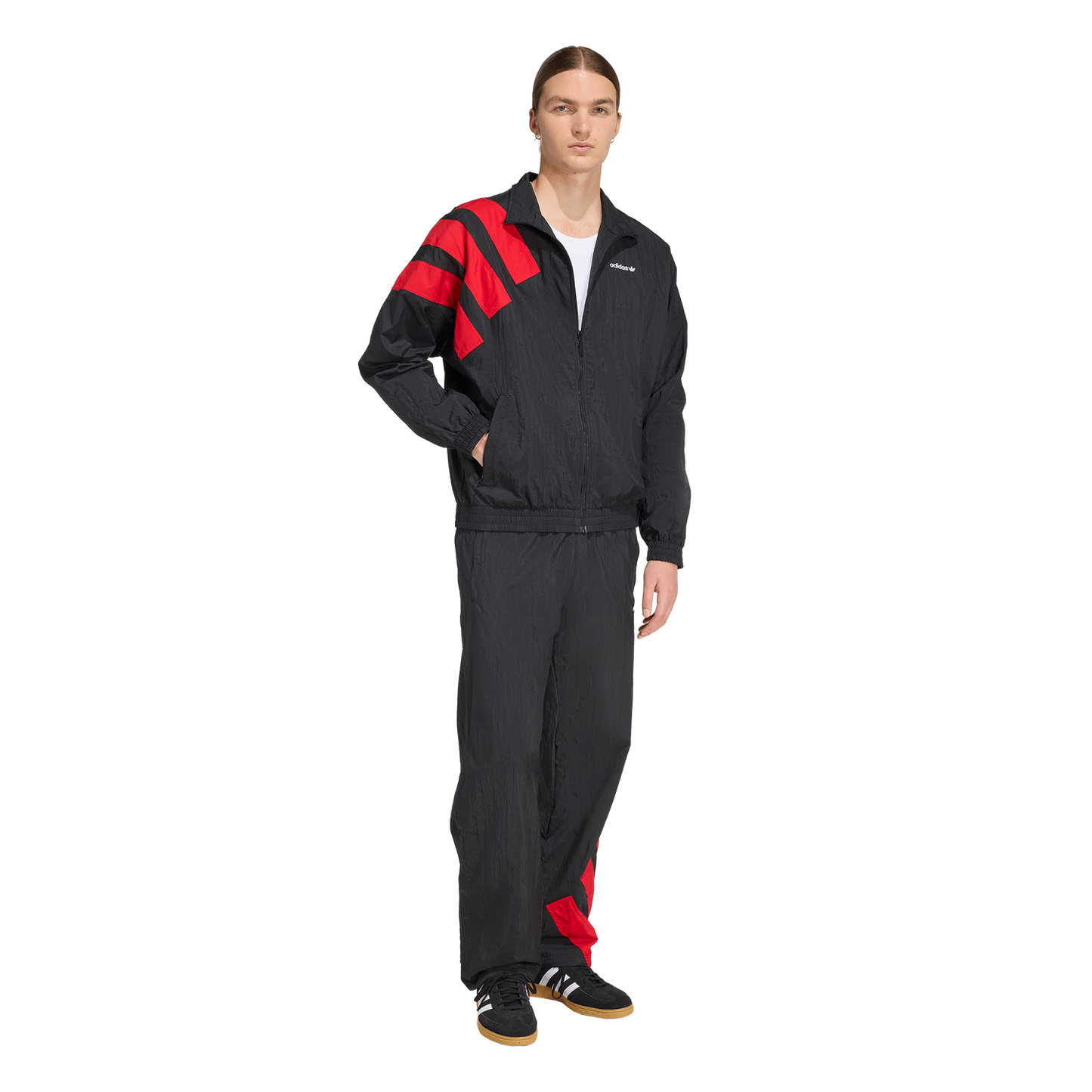 adidas Originals adicolor Blocked Track Pants - Men's - Black/Better Scarlet