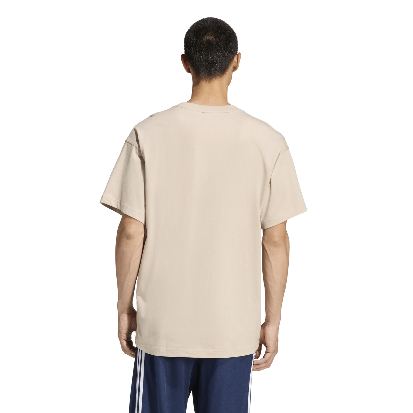 adidas Trefoil Essentials OS T-Shirt - Men's - Stone Khaki/White