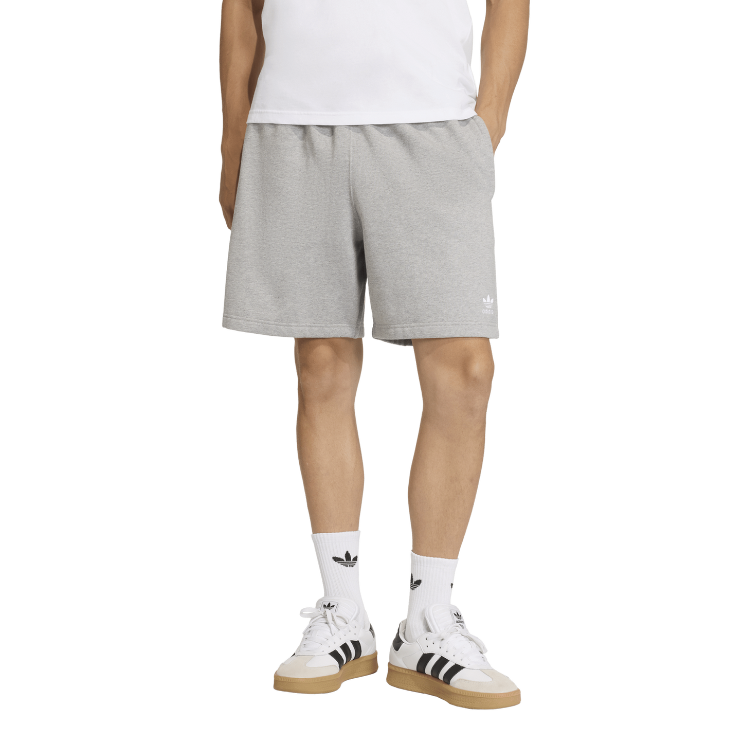 adidas Originals Trefoil Essentials Fleece 7" Shorts - Men's - Medium Grey Heather