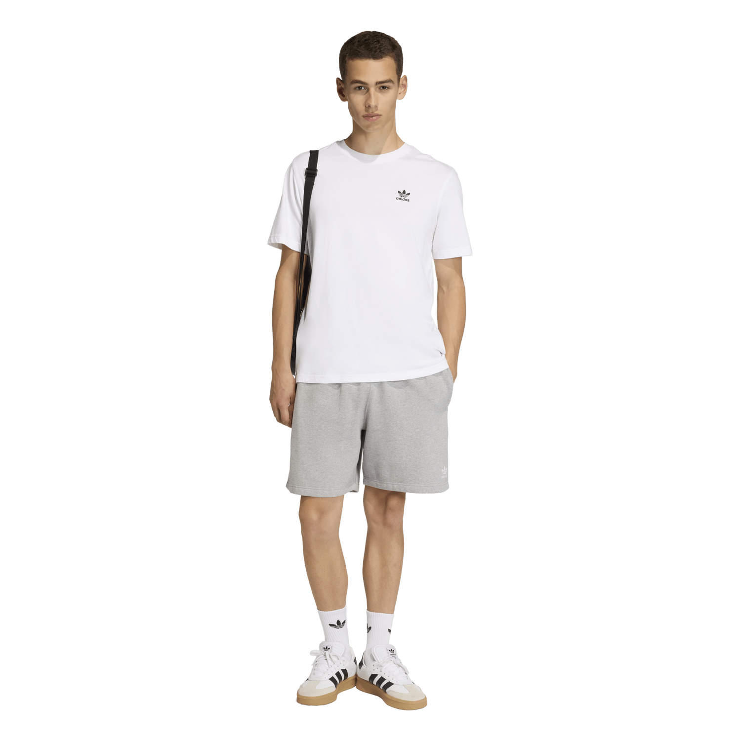 adidas Originals Trefoil Essentials Fleece 7" Shorts - Men's - Medium Grey Heather