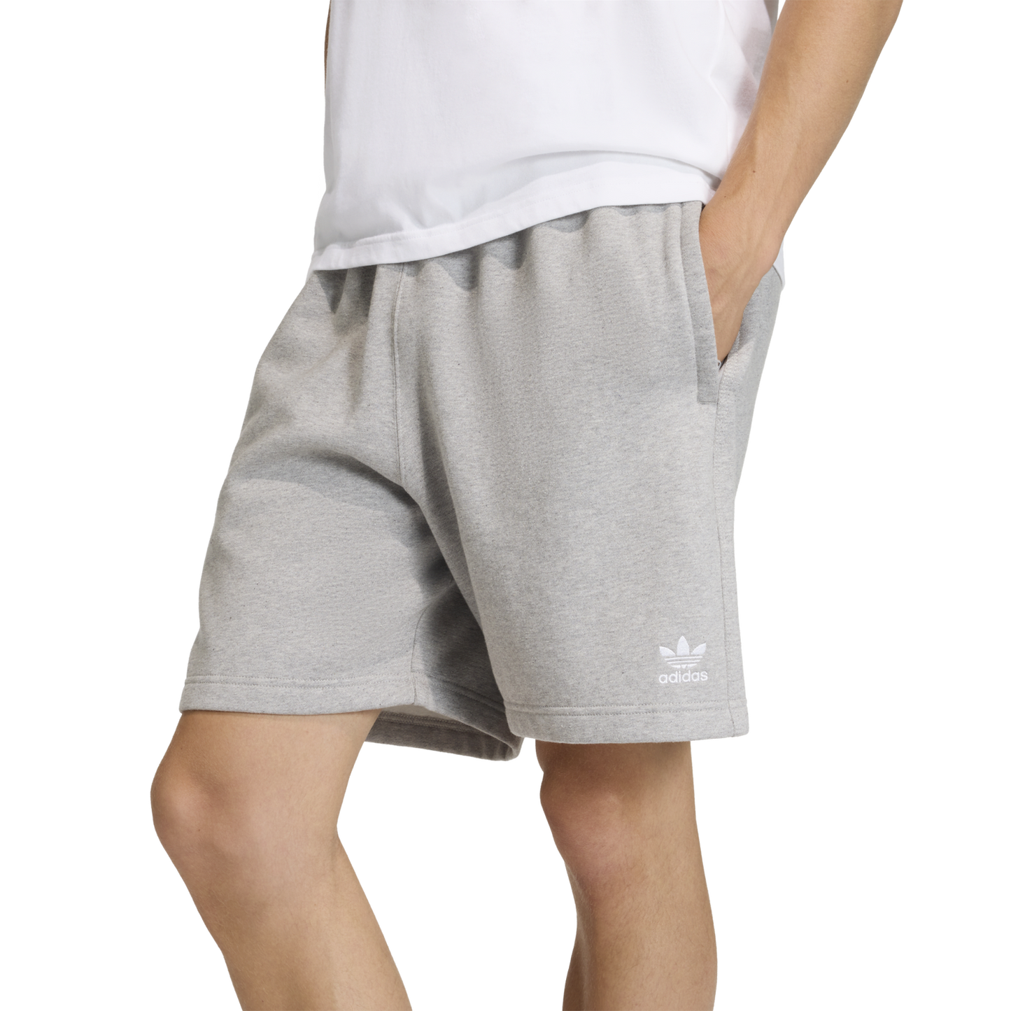adidas Originals Trefoil Essentials Fleece 7" Shorts - Men's - Medium Grey Heather