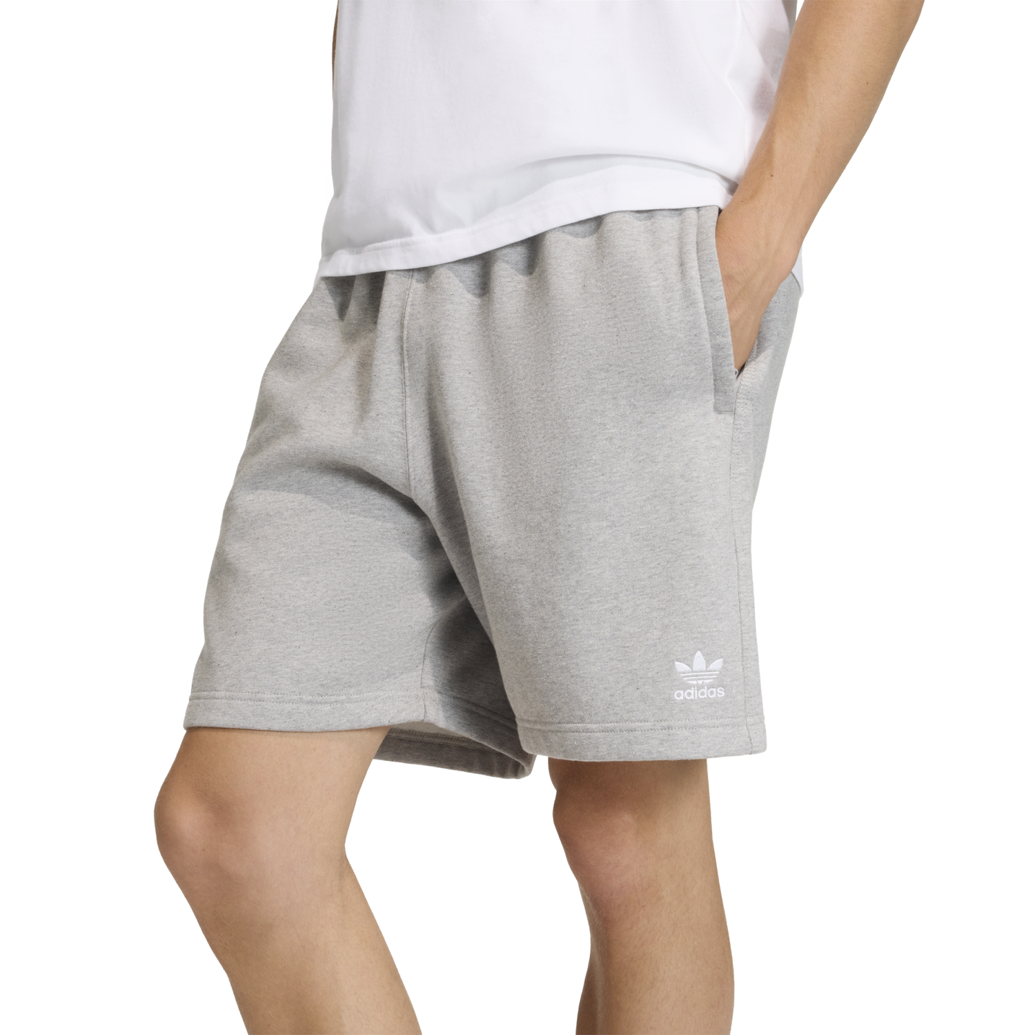 adidas Originals Trefoil Essentials Fleece 7" Shorts - Men's - Medium Grey Heather