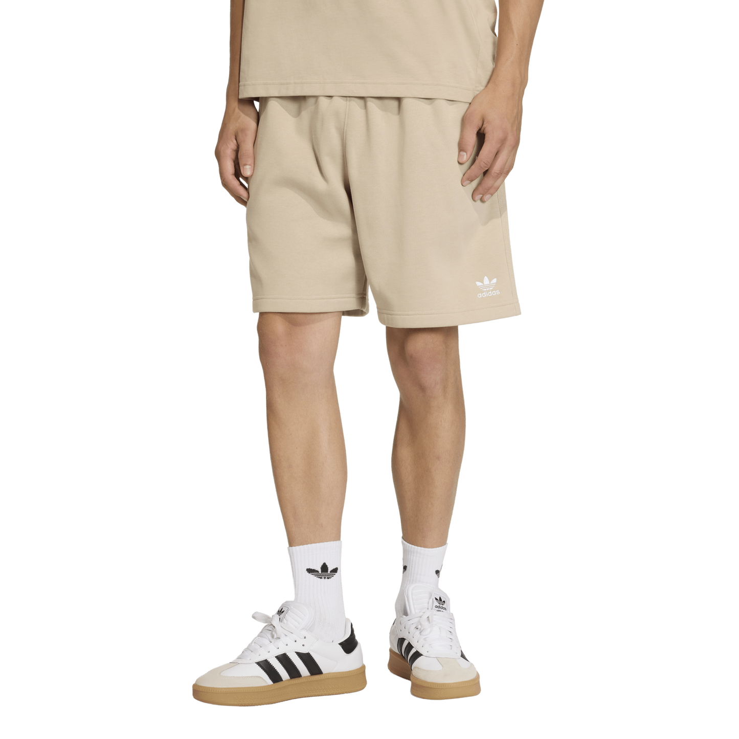 adidas Originals Trefoil Essentials Fleece 7" Shorts - Men's - Stone Khaki