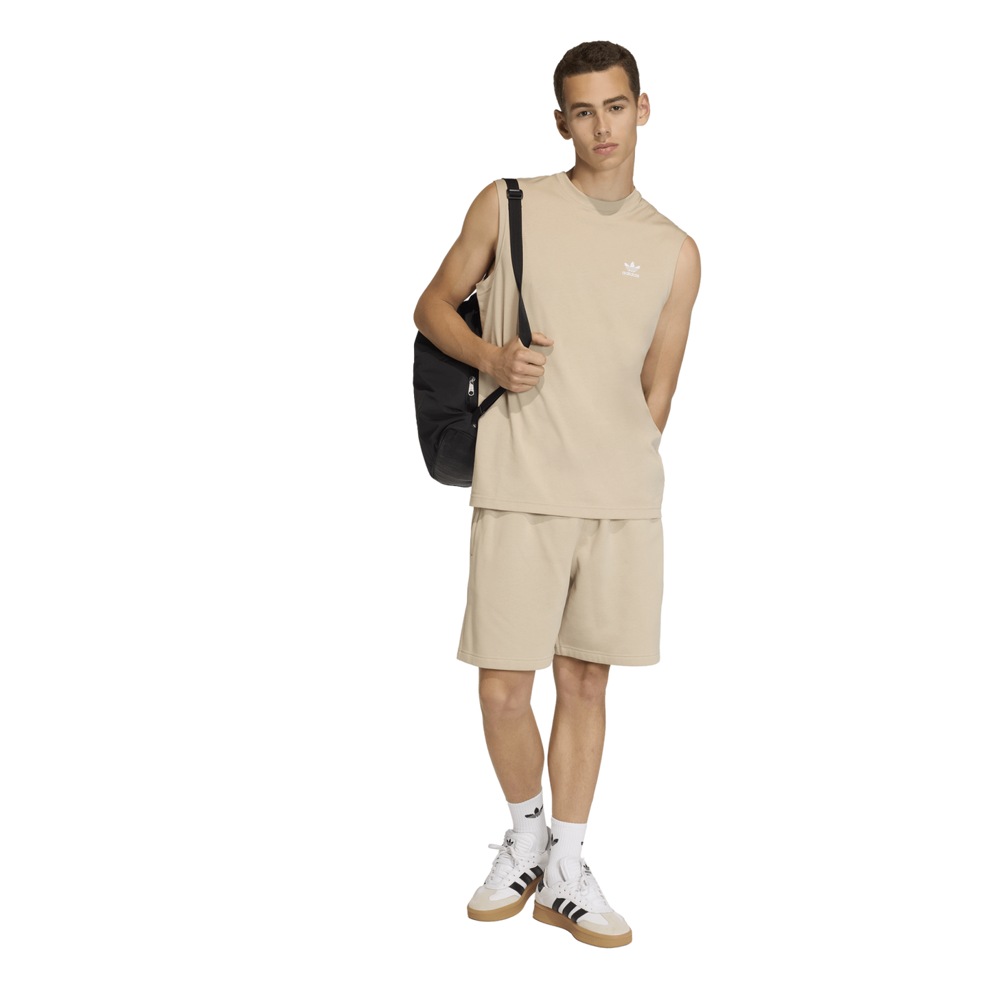 adidas Originals Trefoil Essentials Fleece 7" Shorts - Men's - Stone Khaki