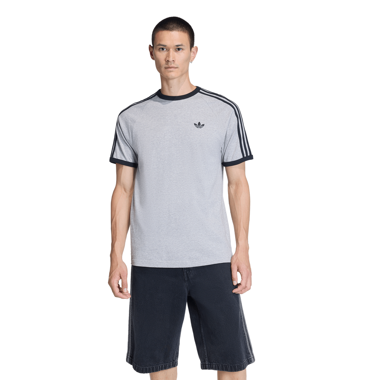 adidas 3-Stripes T-Shirt - Men's - Medium Grey Heather