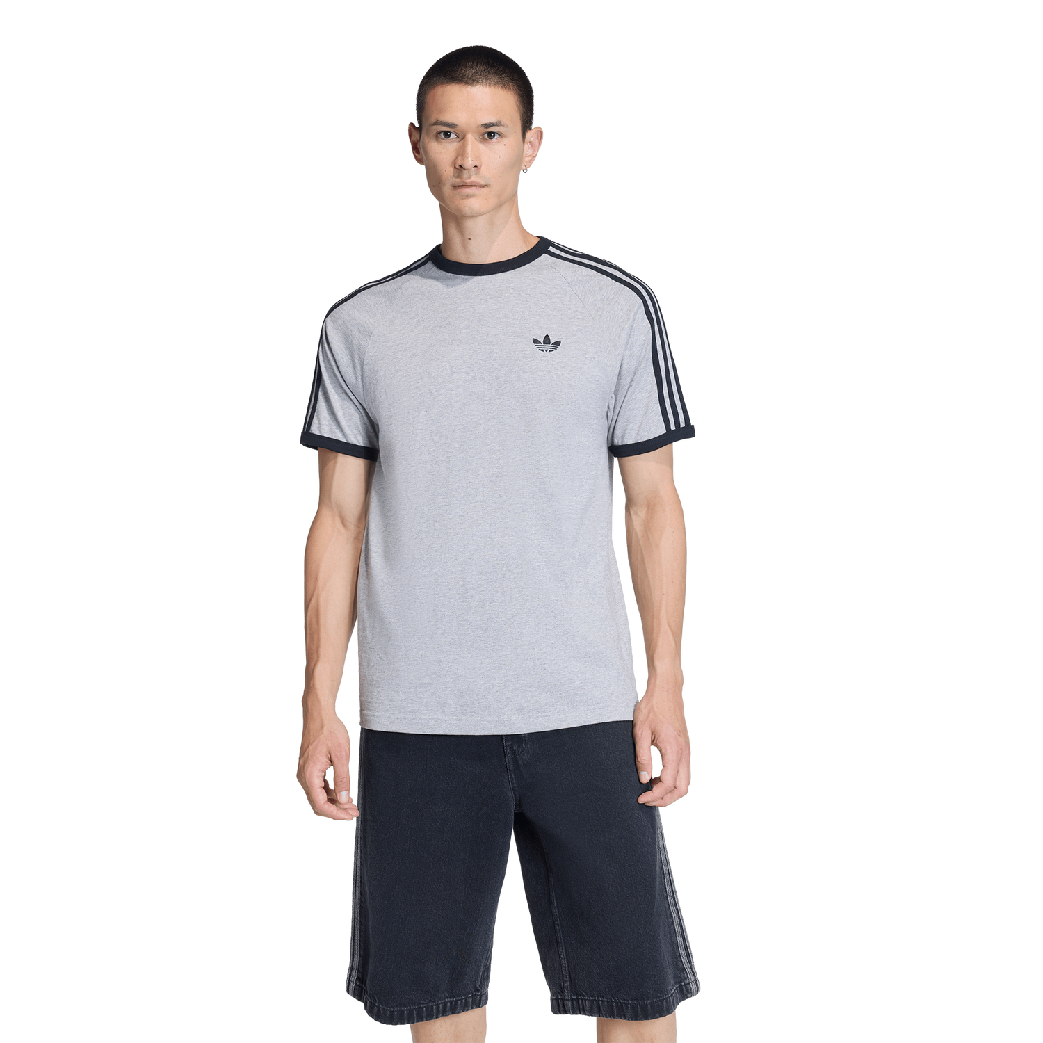 adidas 3-Stripes T-Shirt - Men's - Medium Grey Heather