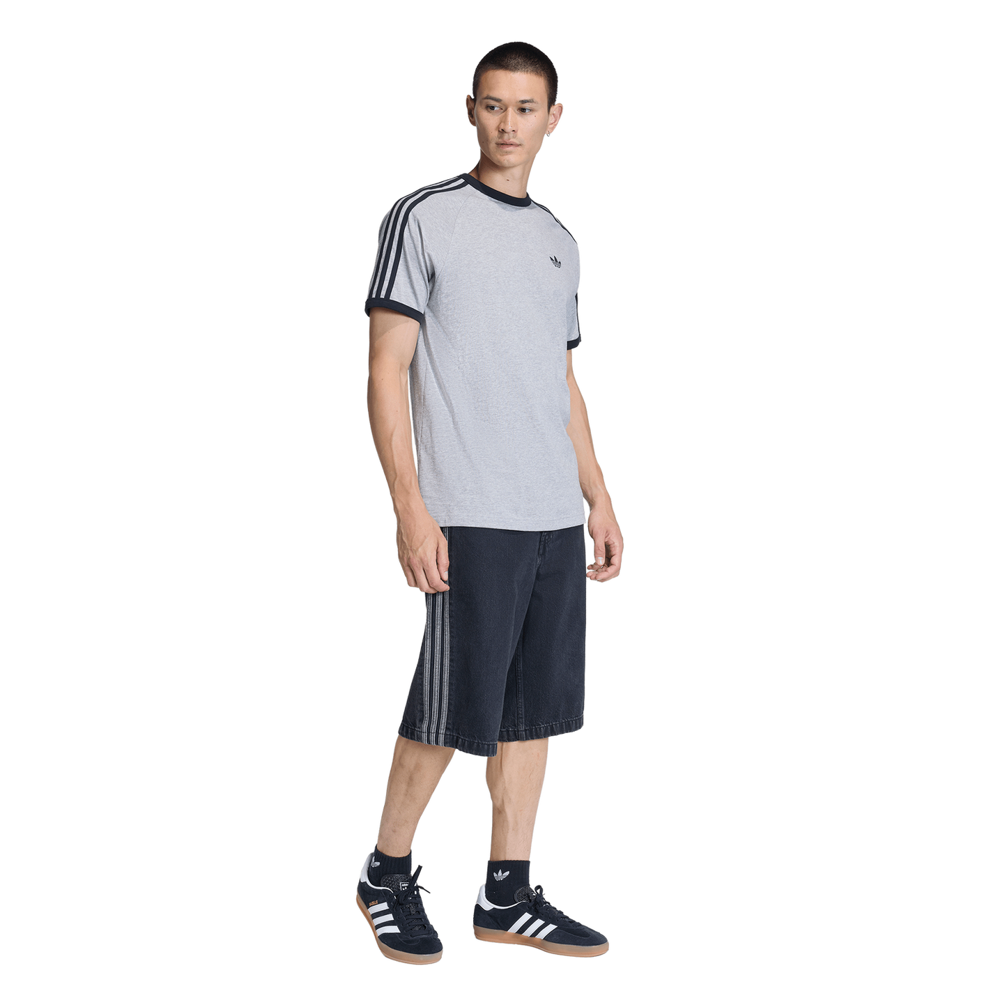 adidas 3-Stripes T-Shirt - Men's - Medium Grey Heather
